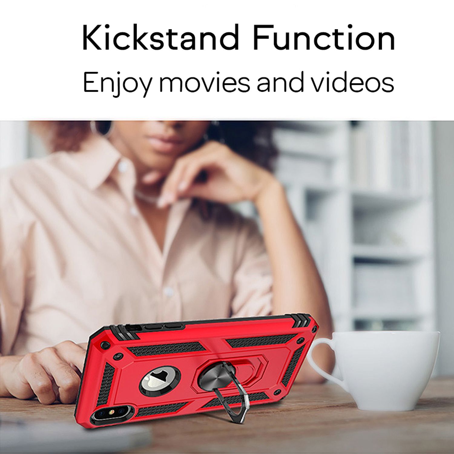 NALIA Ring Handy Hülle für iPhone XS Max, 360 Grad Schutz Case Cover Tasche Etui