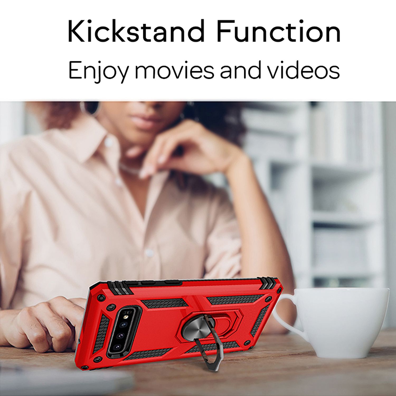 NALIA Ring Handy Hülle für Samsung Galaxy S10 Plus, 360 Grad Schutz Case Cover