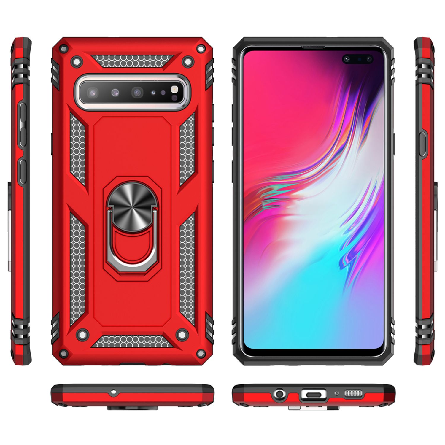 NALIA Ring Handy Hülle für Samsung Galaxy S10 5G, 360 Grad Schutz Case Cover