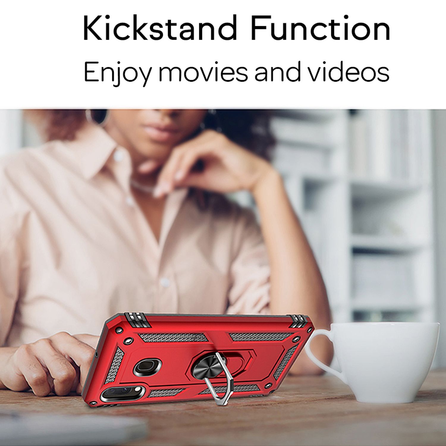 NALIA Ring Handy Hülle für Samsung Galaxy A20e, 360 Grad Schutz Case Cover Etui Silber NALIA Protective Hülle