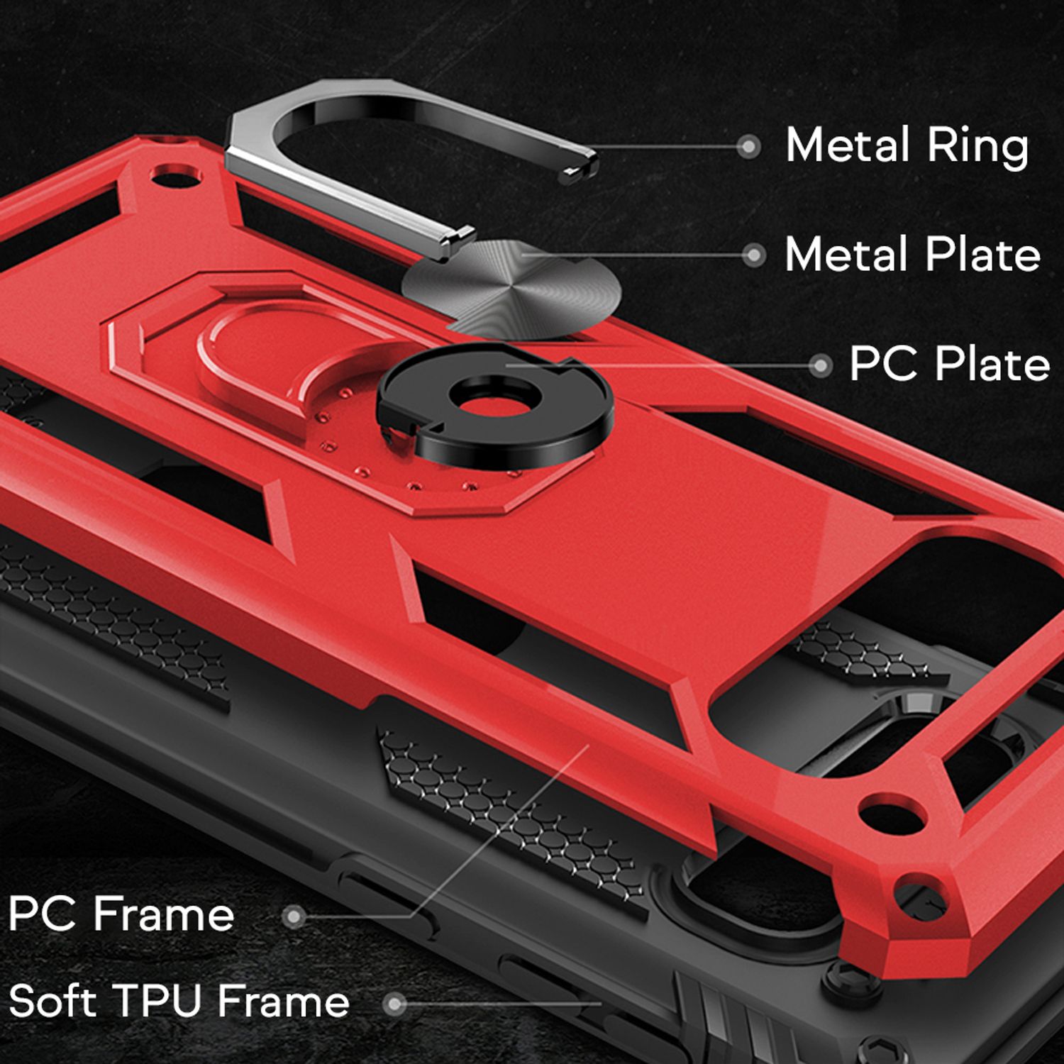 NALIA Ring Handy Hülle für Samsung Galaxy S10 Plus, Case Display Schutz Glas