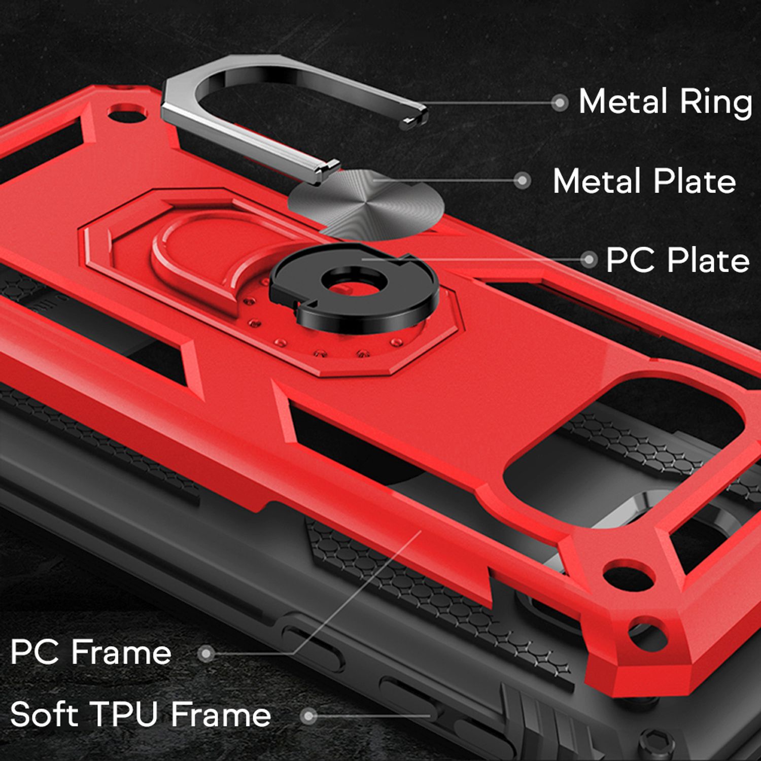 NALIA Ring Handy Hülle für Samsung Galaxy S10e, Case Cover Display Schutz Glas Schwarz NALIA Protective Hülle