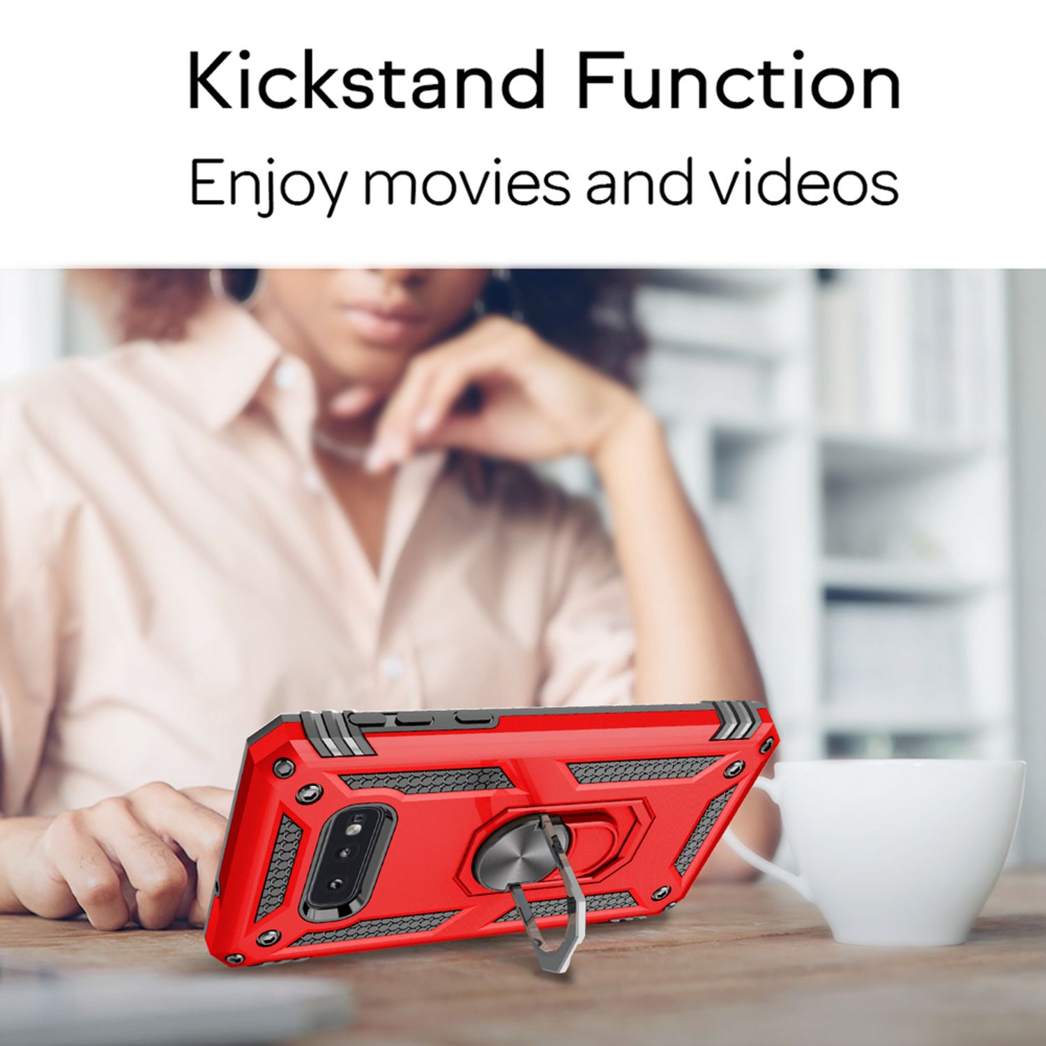 NALIA Ring Handy Hülle für Samsung Galaxy S10e, Case Cover Display Schutz Glas Schwarz NALIA Protective Hülle