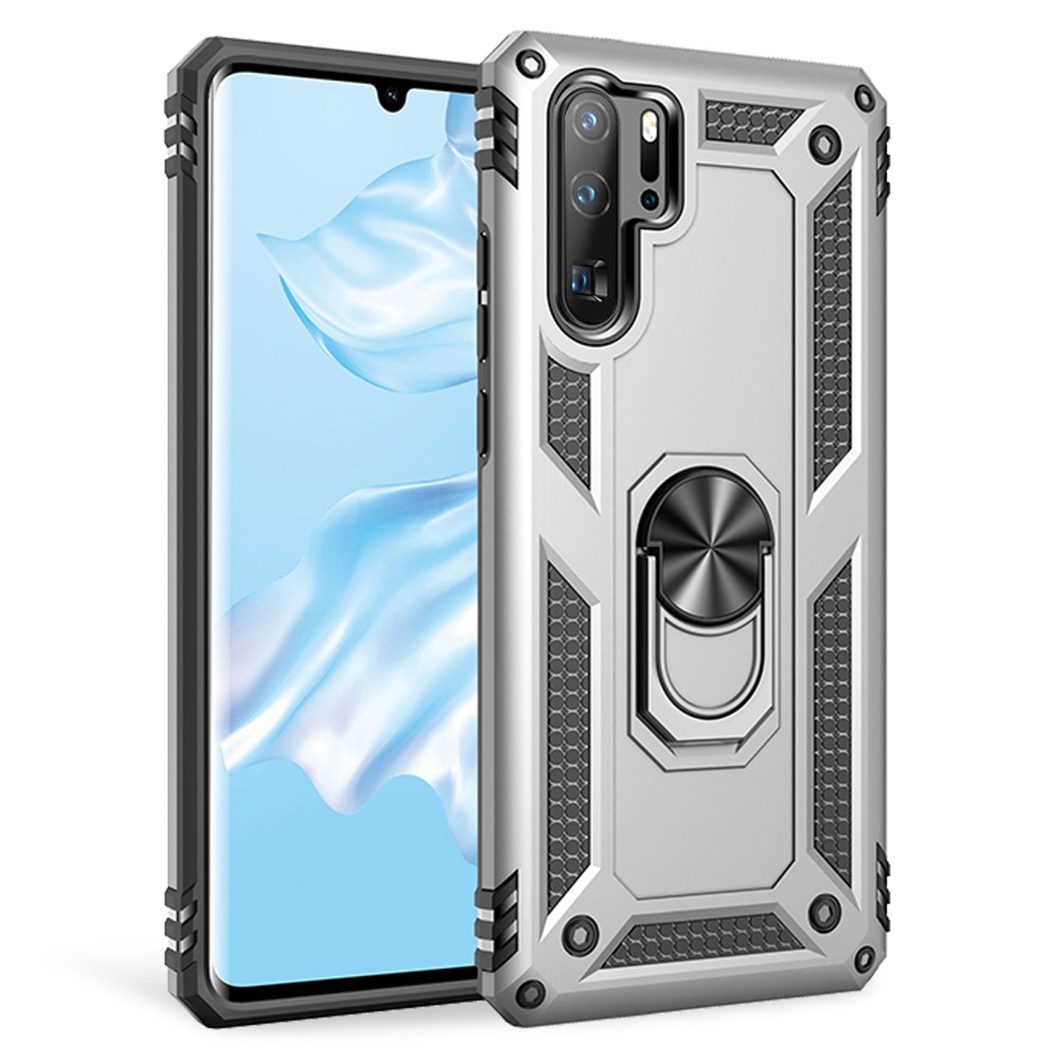 NALIA Ring Handy Hülle für Huawei P30 Pro, 360 Grad Schutz Case Cover Bumper