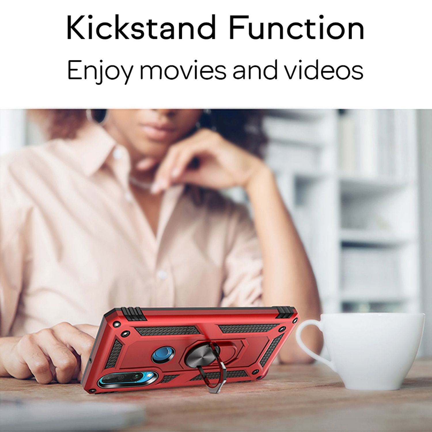 NALIA Ring Handy Hülle für Huawei P30 Lite, 360 Grad Schutz Case Cover Bumper Schwarz NALIA Outdoor Hülle