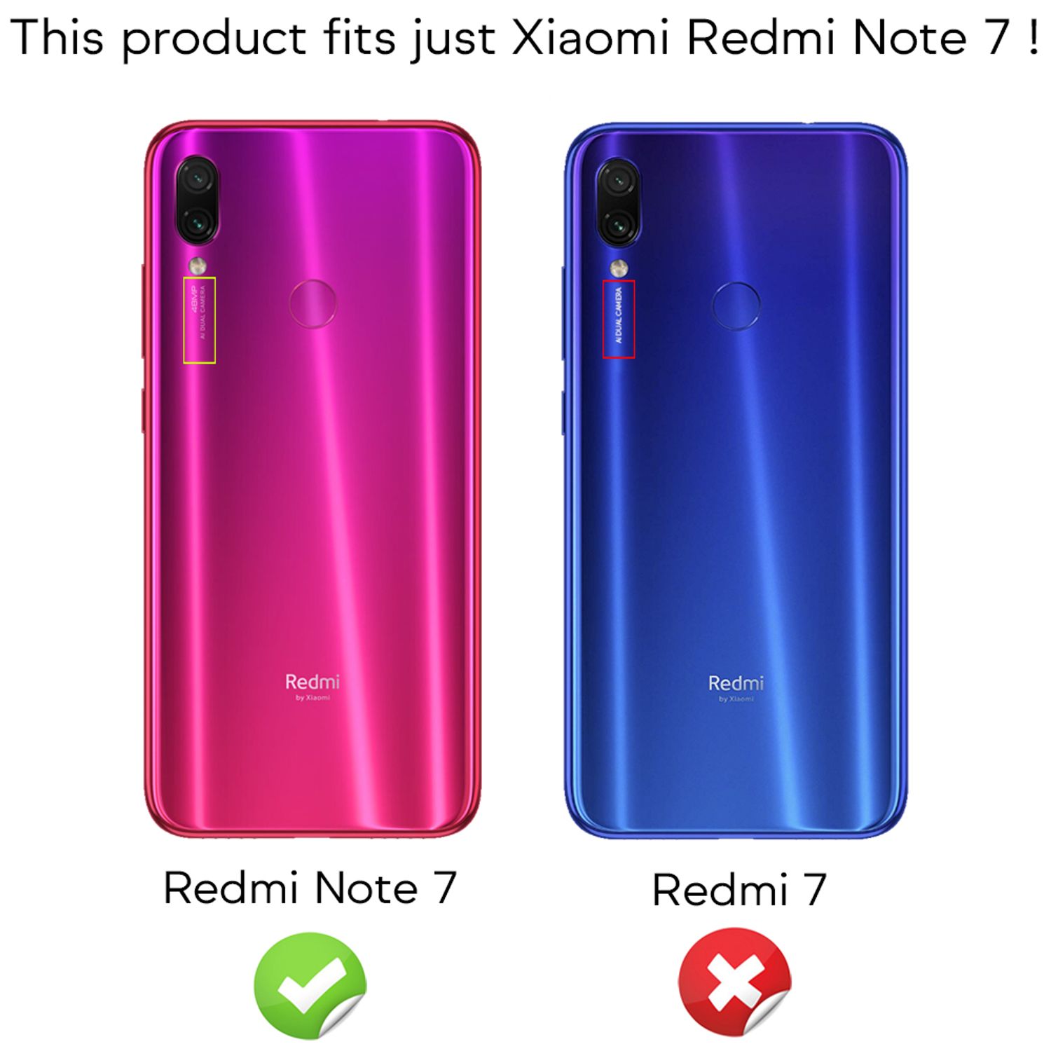 NALIA Ring Handy Hülle für Xiaomi Redmi Note 7, Case Cover Schutz Tasche Bumper Schwarz NALIA Protective Hülle