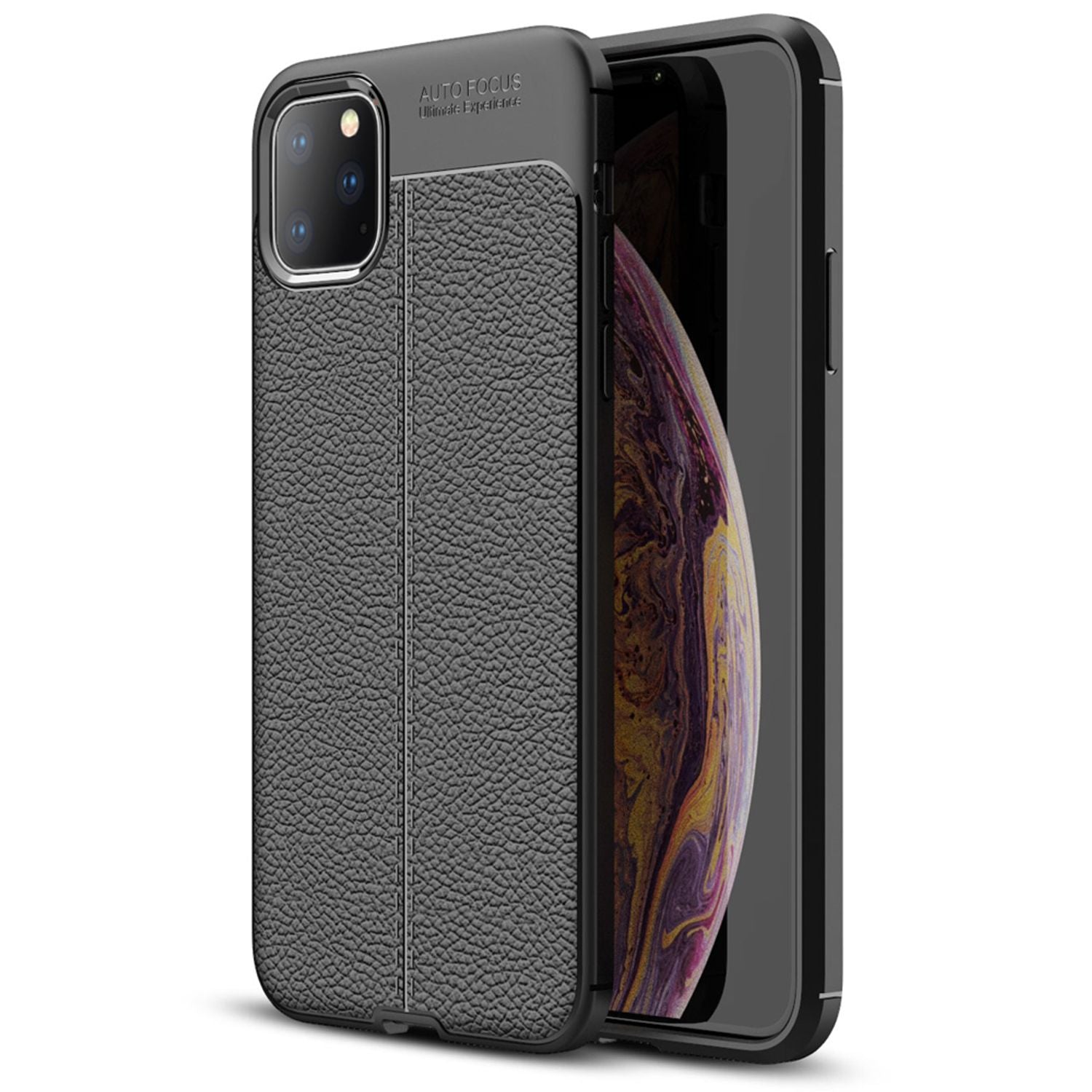 NALIA Leder-Look Handy Hülle für iPhone 11 Pro Max, Schutz Case Cover Bumper