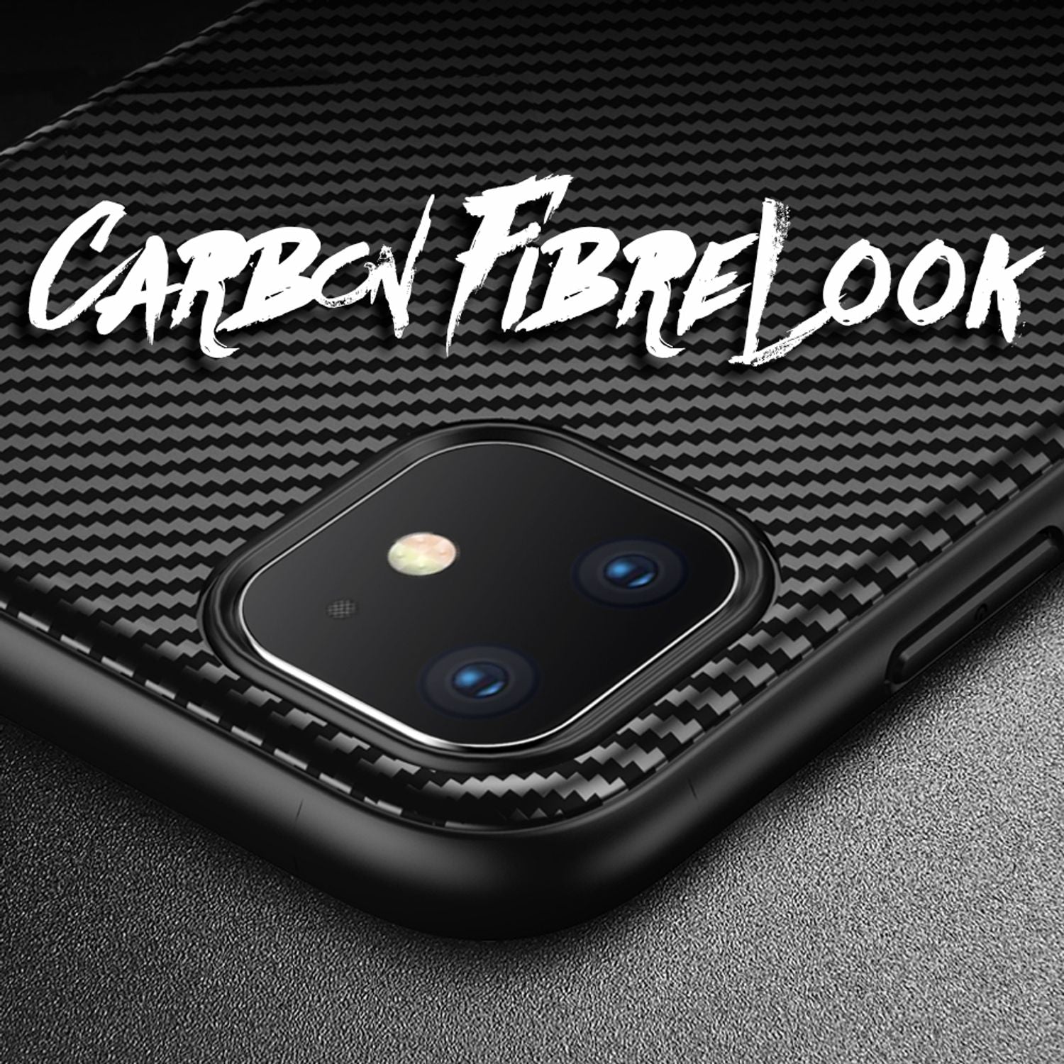 NALIA Carbon Look Handy Hülle für iPhone 11, TPU Case Cover Bumper Schutz