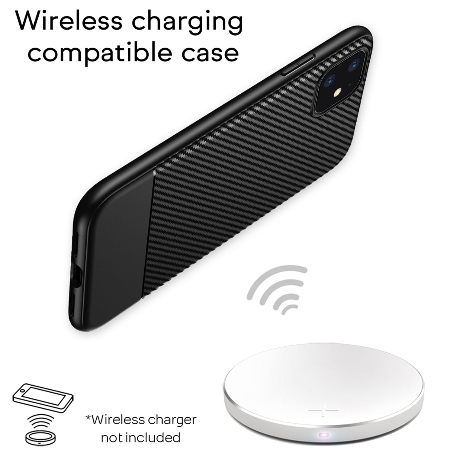 NALIA Carbon Look Handy Hülle für iPhone 11, TPU Case Cover Bumper Schutz