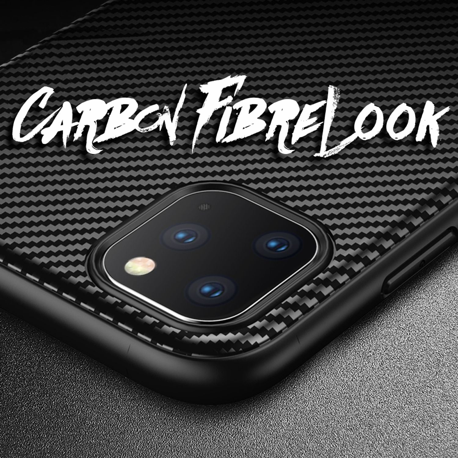 NALIA Carbon Look Handy Hülle für iPhone11 Pro Max, TPU Case Cover Bumper Schutz Default Title NALIA Protective Hülle