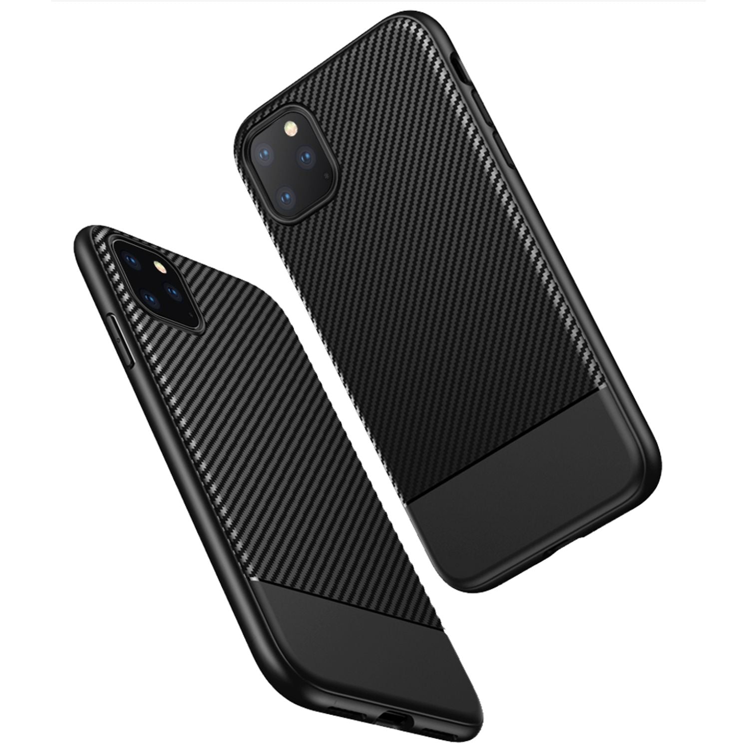 NALIA Carbon Look Handy Hülle für iPhone11 Pro Max, TPU Case Cover Bumper Schutz Default Title NALIA Protective Hülle