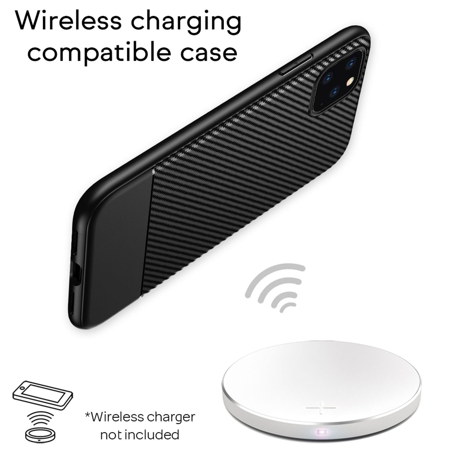 NALIA Carbon Look Handy Hülle für iPhone11 Pro Max, TPU Case Cover Bumper Schutz Default Title NALIA Protective Hülle