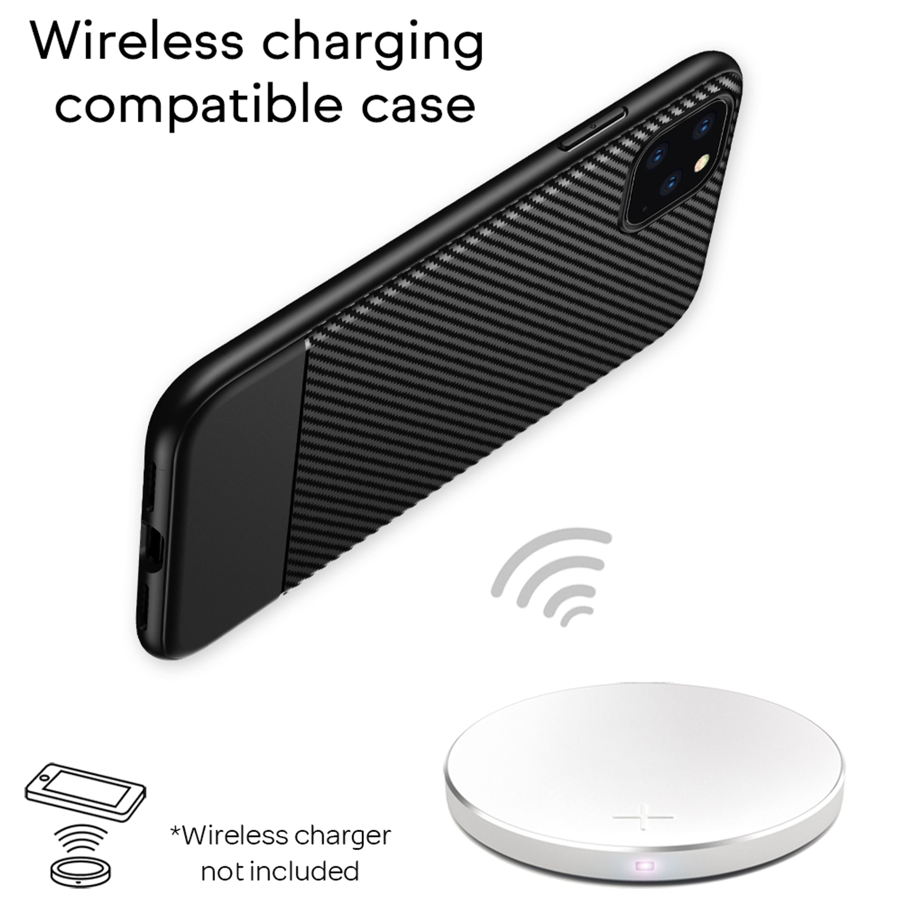 NALIA Carbon Look Handy Hülle für iPhone11 Pro, TPU Case Cover Bumper Schutz Default Title NALIA Protective Hülle