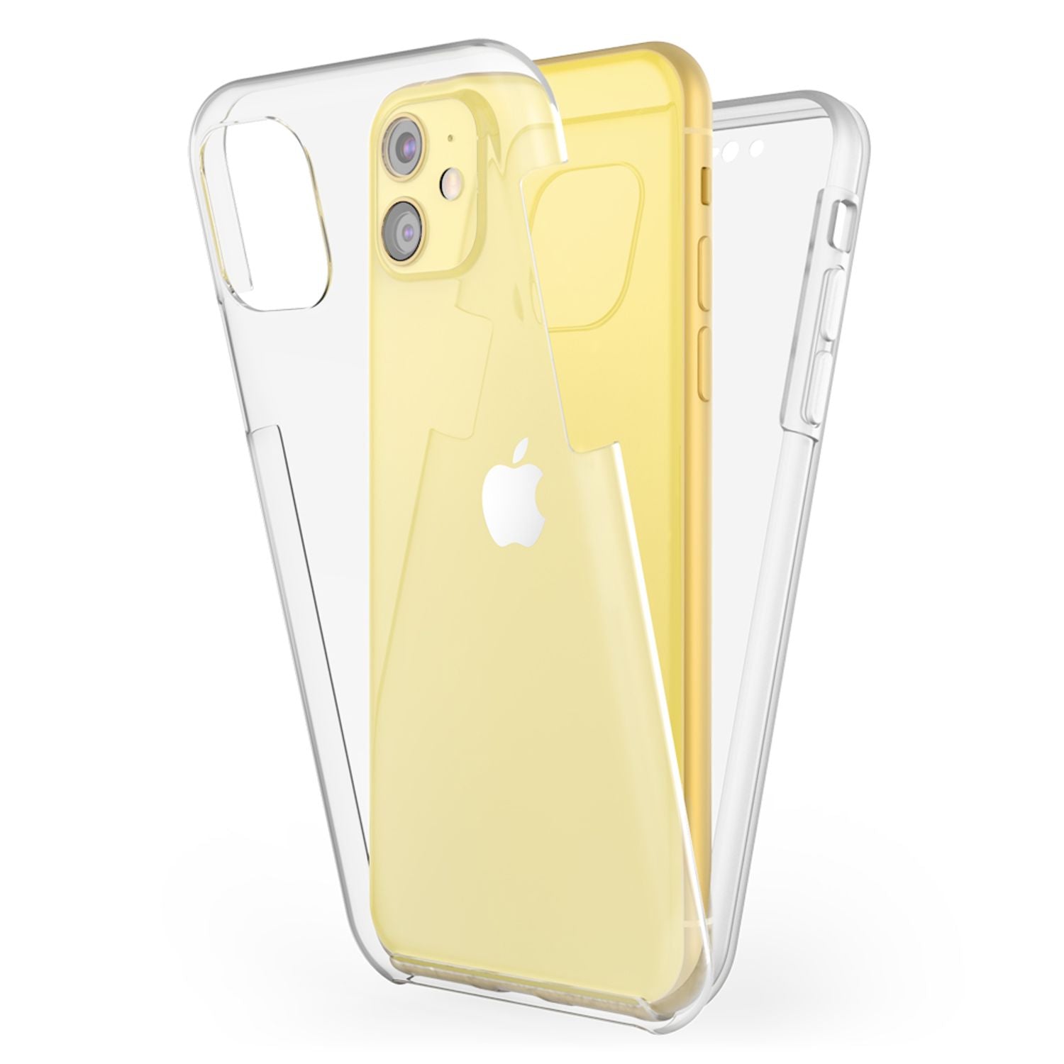 NALIA Handy Hülle für iPhone 11, Full-Cover Schutz Case Cover Tasche Bumper Transparent NALIA Transparente Hülle