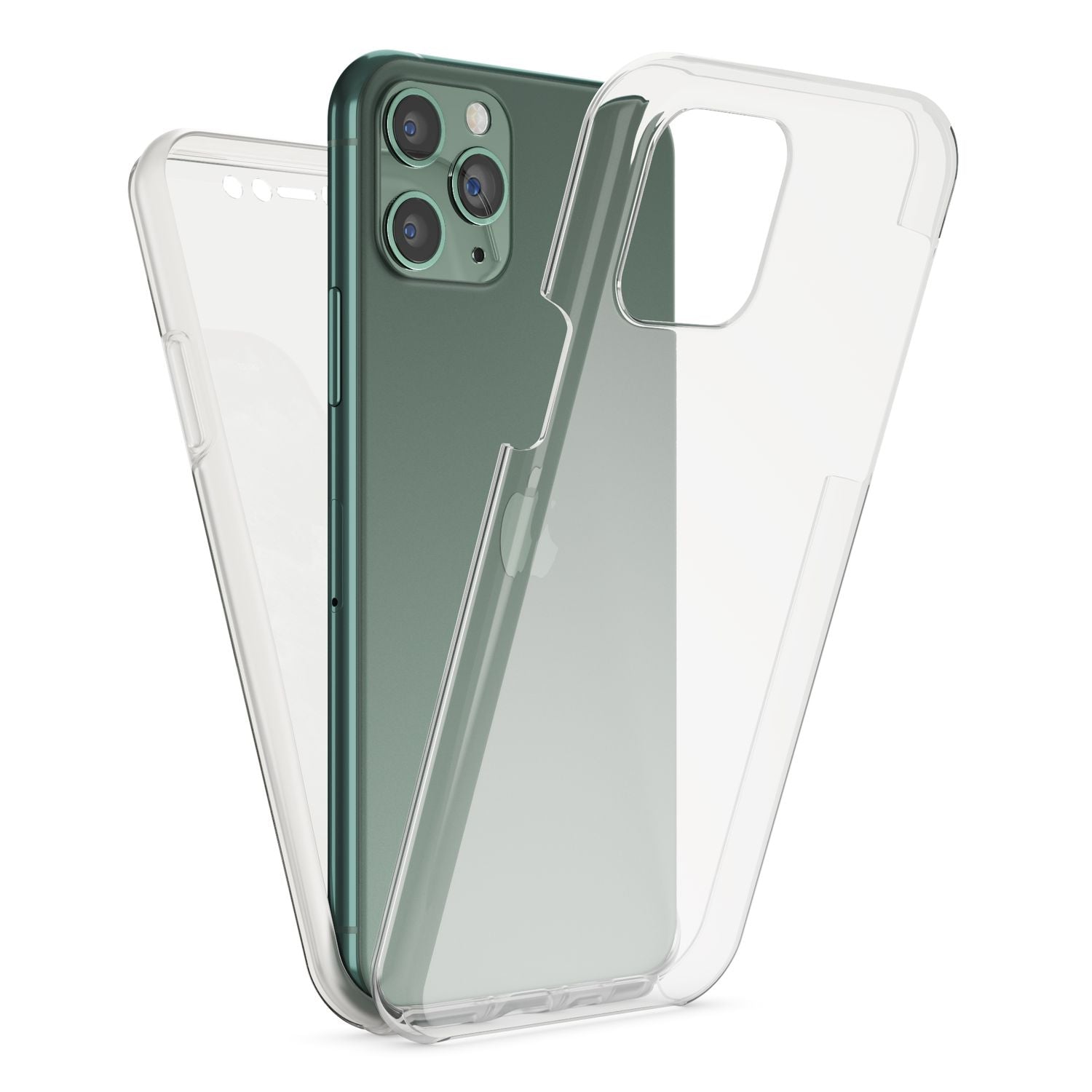 NALIA Handy Hülle für iPhone 11 Pro Max, Full-Cover Schutz Case Cover Bumper Transparent NALIA Transparente Hülle