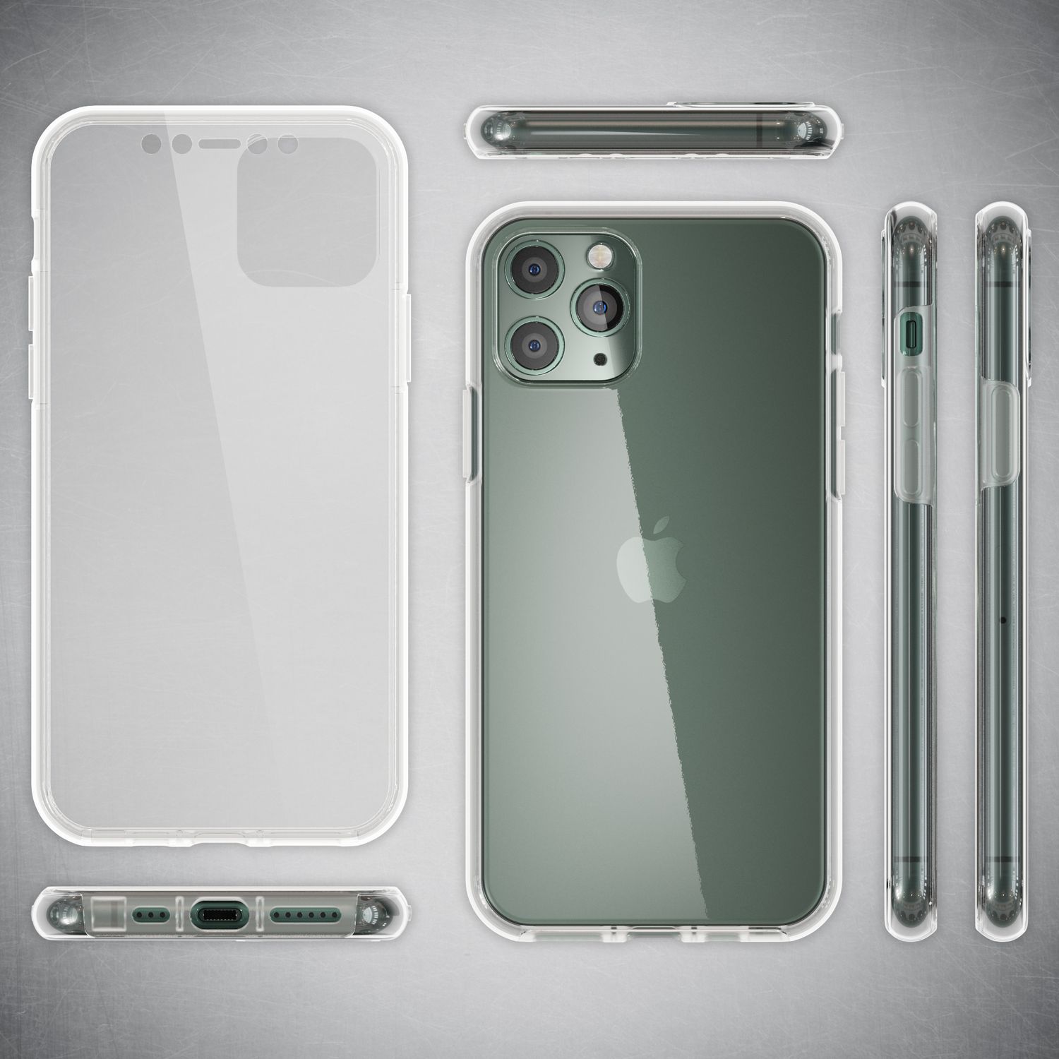 NALIA Handy Hülle für iPhone 11 Pro Max, Full-Cover Schutz Case Cover Bumper Transparent NALIA Transparente Hülle