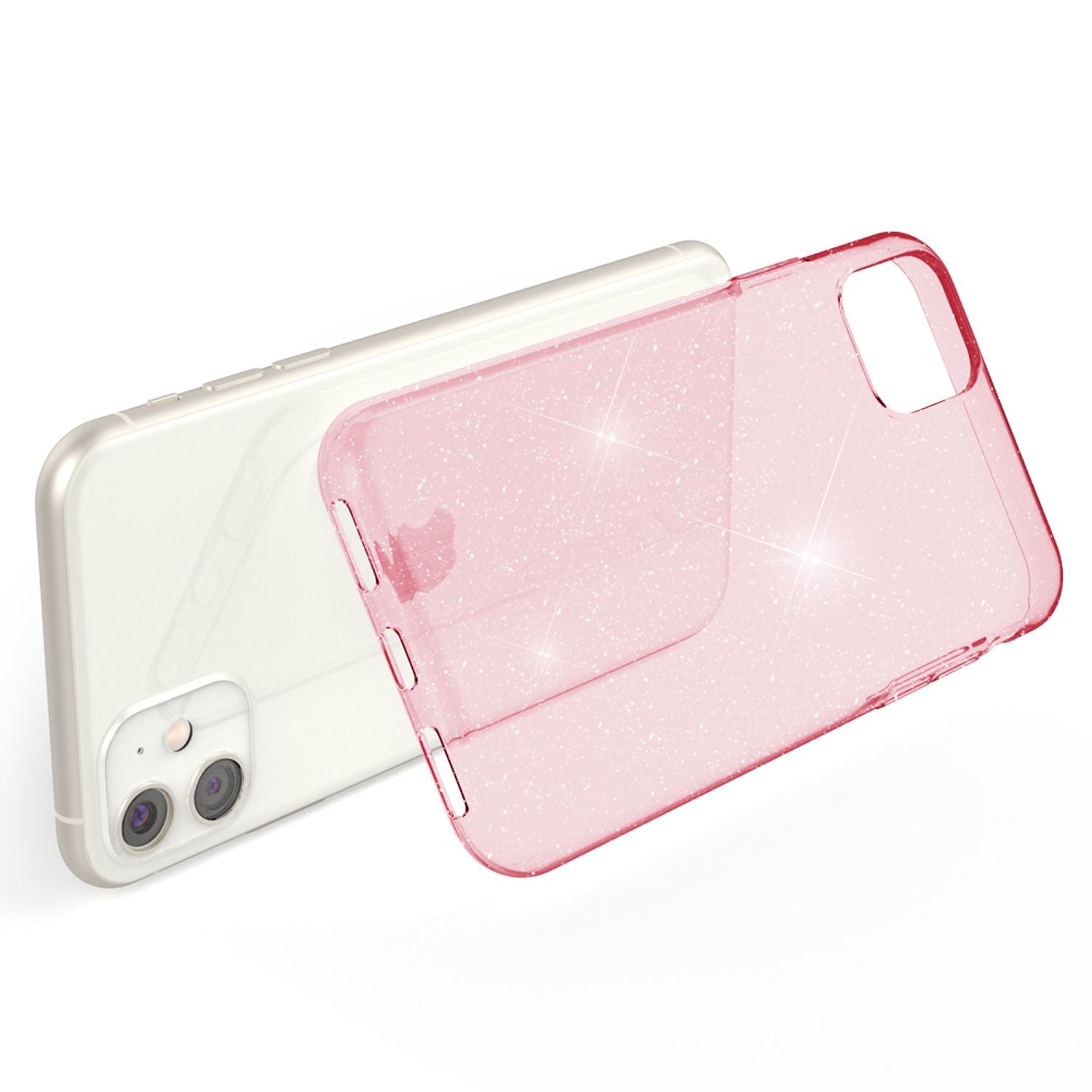 NALIA Glitzer Handyhülle für Apple iPhone 11 Hülle, Bling Silikon Handyhülle Cover