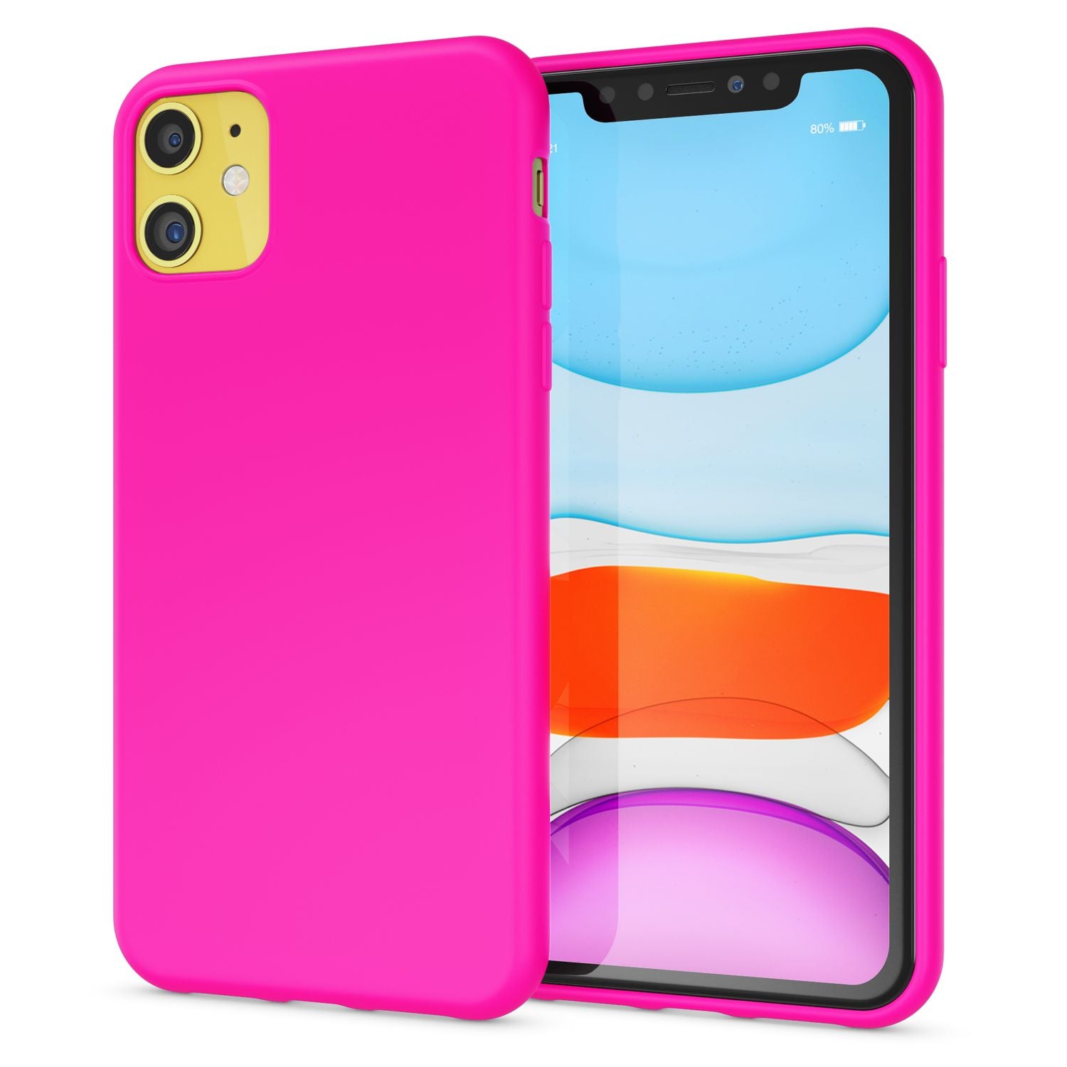 NALIA Neon Handy Hülle für iPhone 11, Soft case & Silikon Bumper Cover Schutz Pink NALIA Protective Hülle