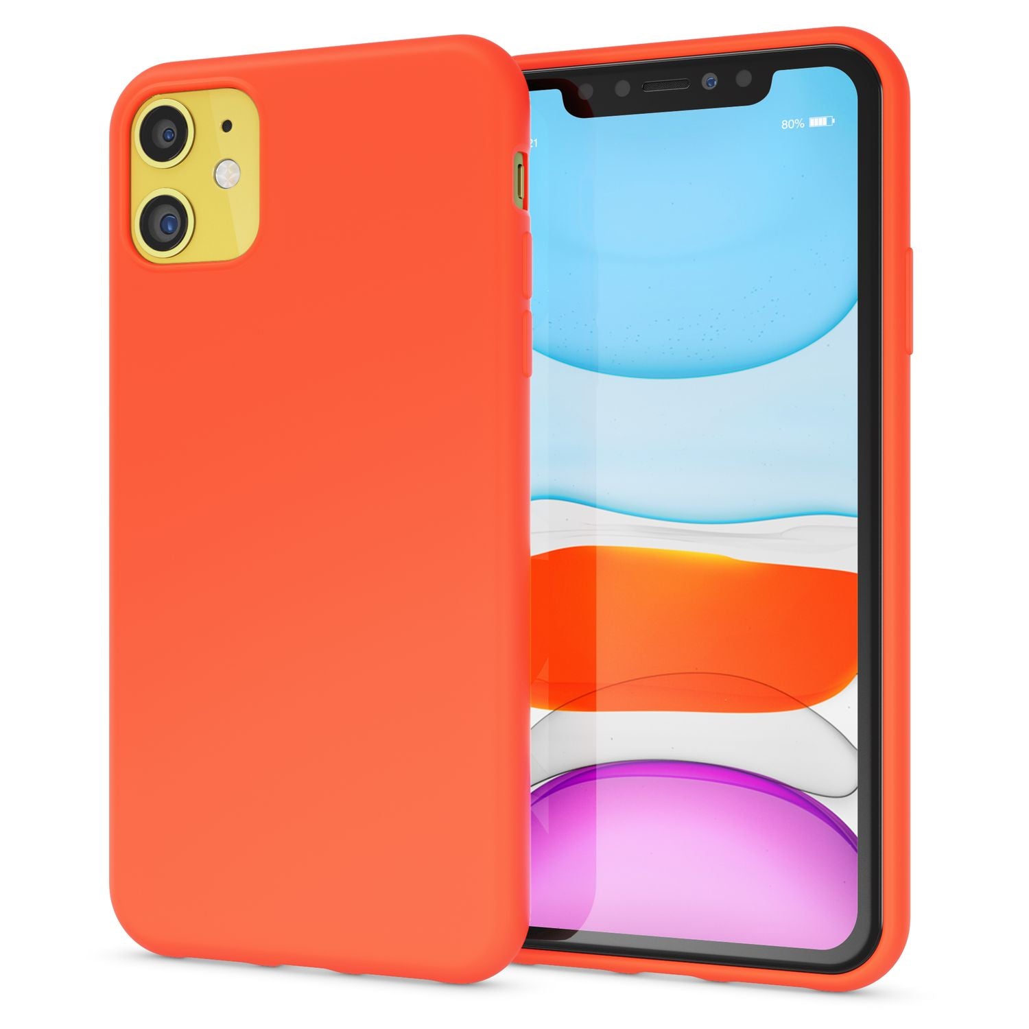 NALIA Neon Handy Hülle für iPhone 11, Soft case & Silikon Bumper Cover Schutz Orange NALIA Protective Hülle