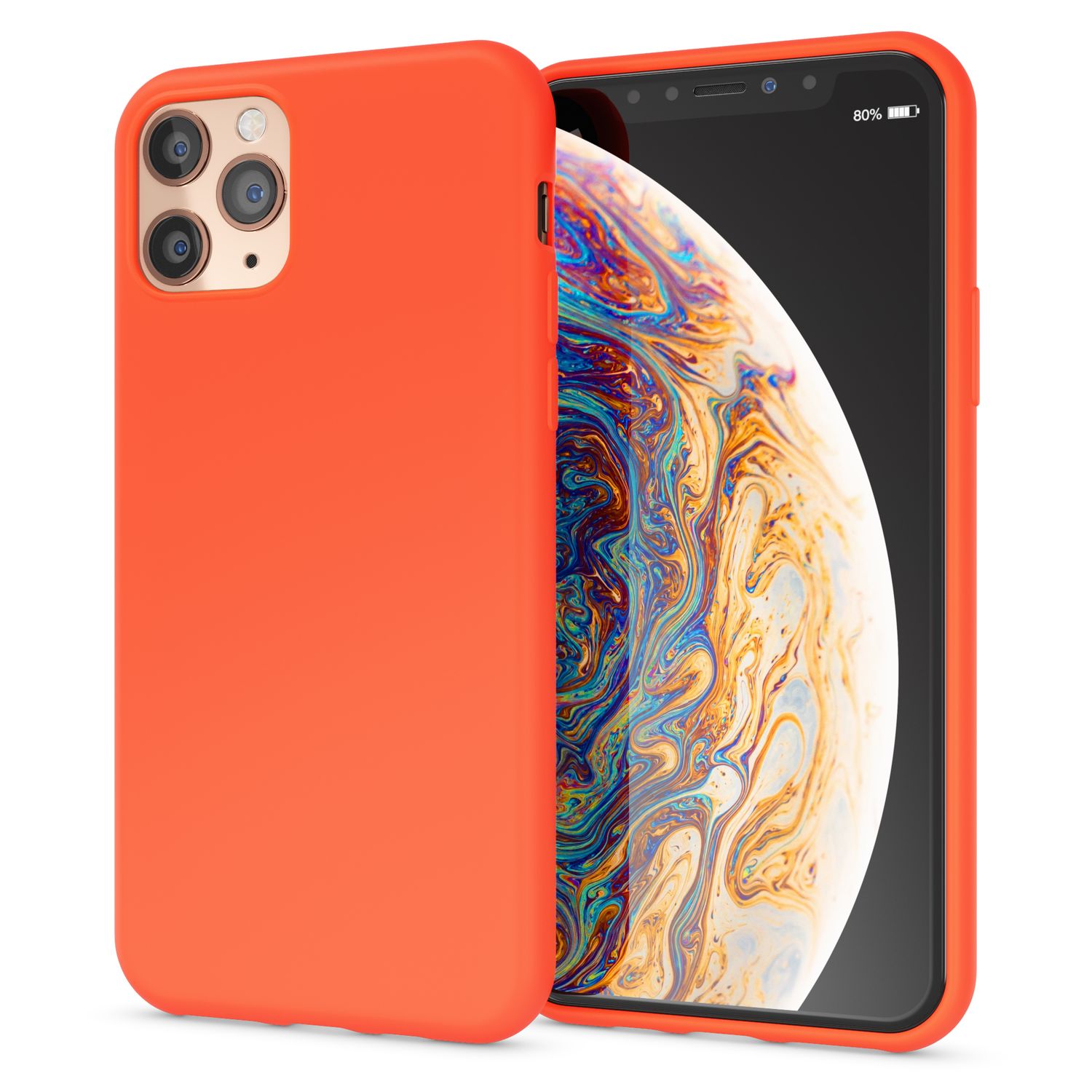 iPhone 11 Pro Handyhülle Silikonhülle NALIA Case Cover matt stoßfest dünn soft Orange NALIA Neon Hülle