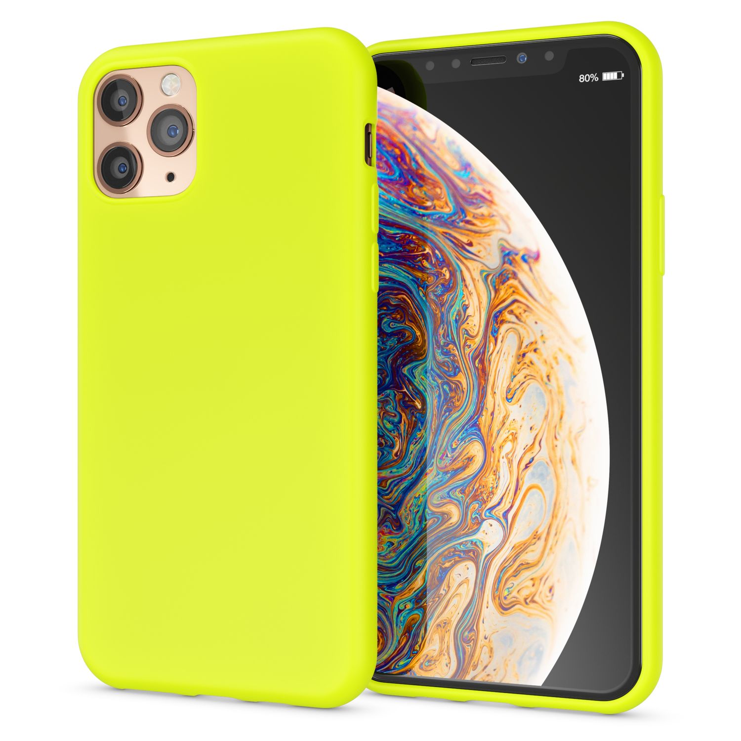 iPhone 11 Pro Handyhülle Silikonhülle NALIA Case Cover matt stoßfest dünn soft Gelb NALIA Neon Hülle