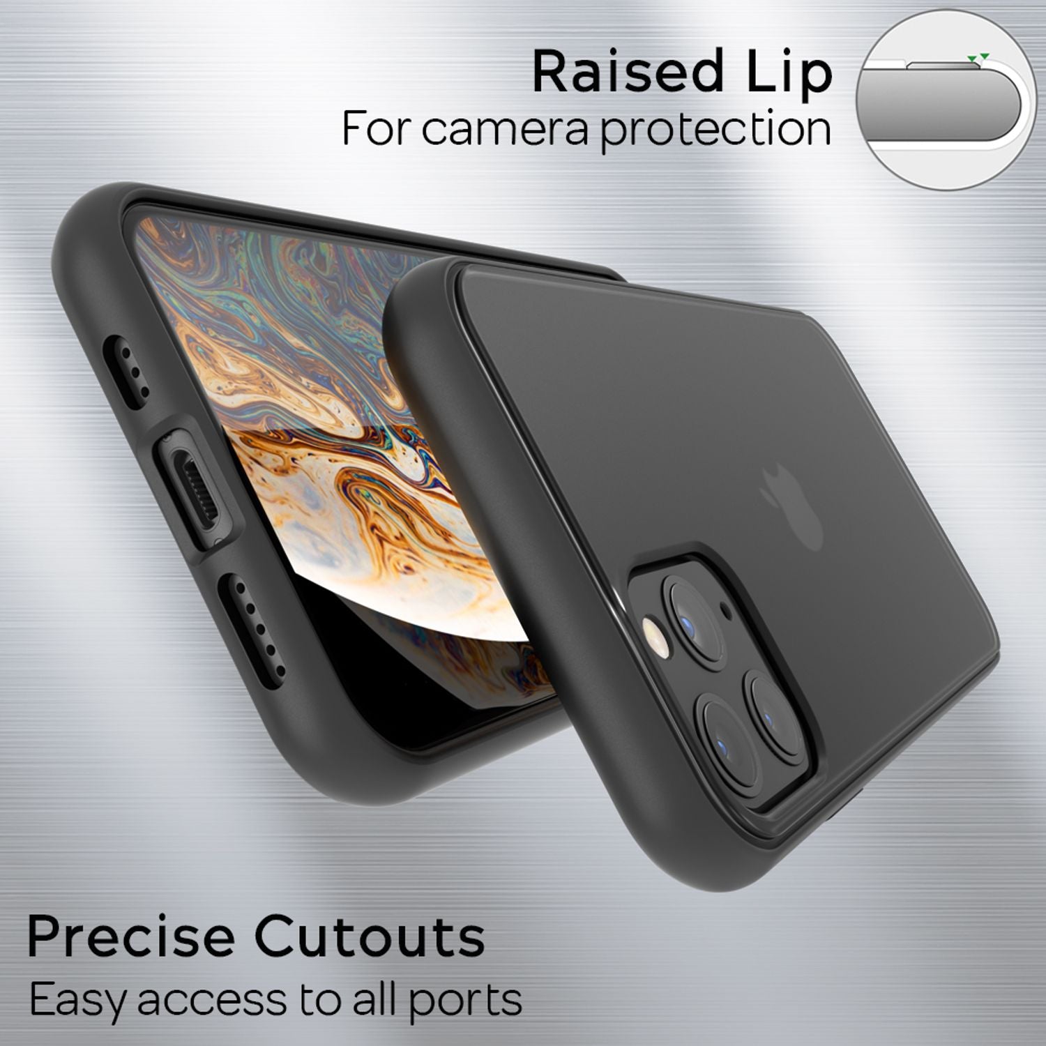 NALIA Handy Hülle für iPhone 11 Pro, Hard case & Silikon Bumper Cover Schutz