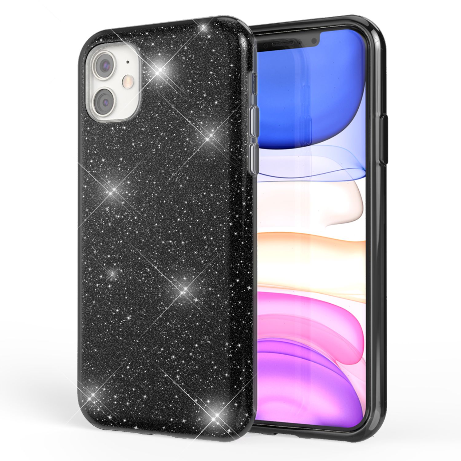 NALIA Glitzer Handyhülle kompatibel mit iPhone 11, Diamant Glitzer Handyhülle Bling Cover