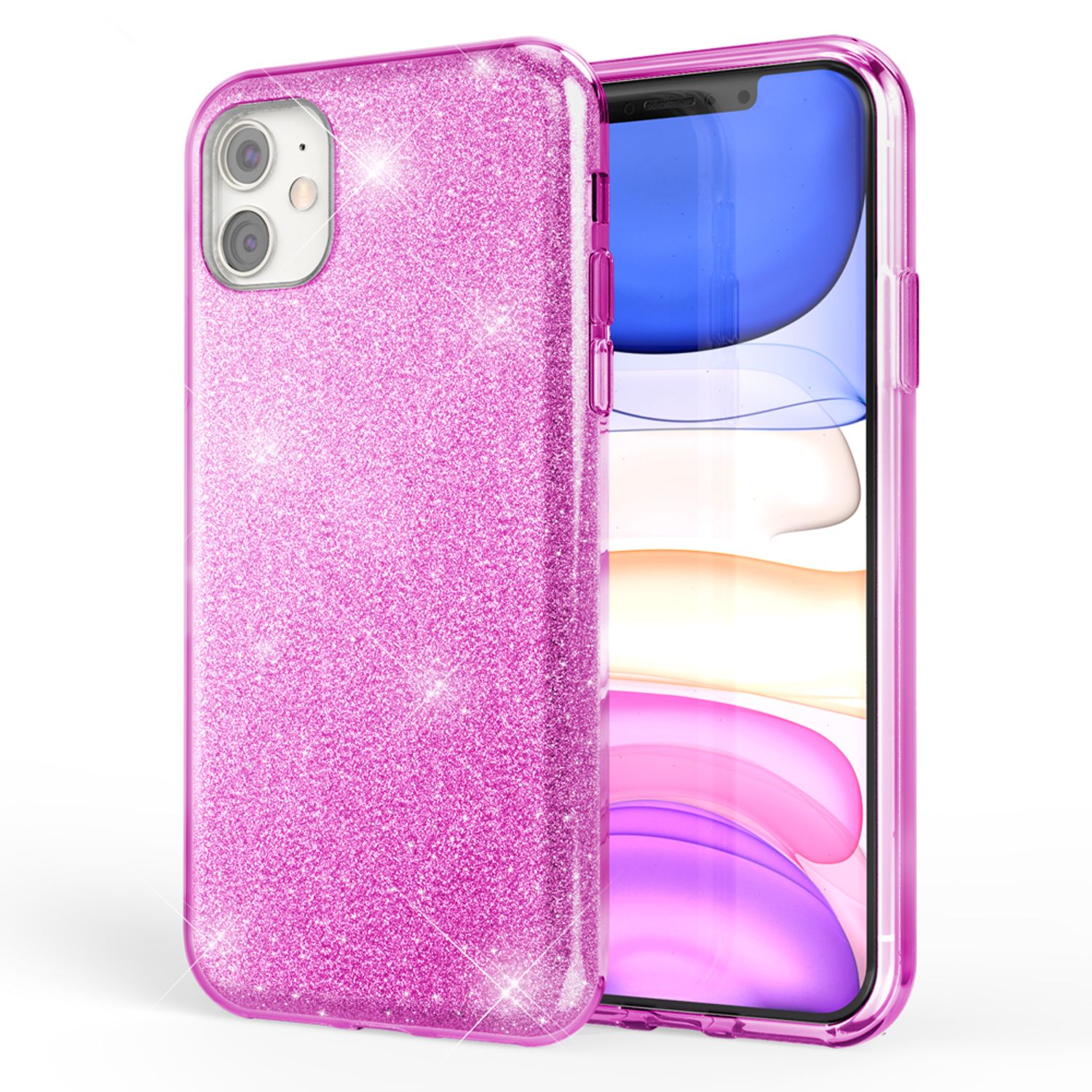 NALIA Glitzer Handyhülle kompatibel mit iPhone 11, Diamant Glitzer Handyhülle Bling Cover