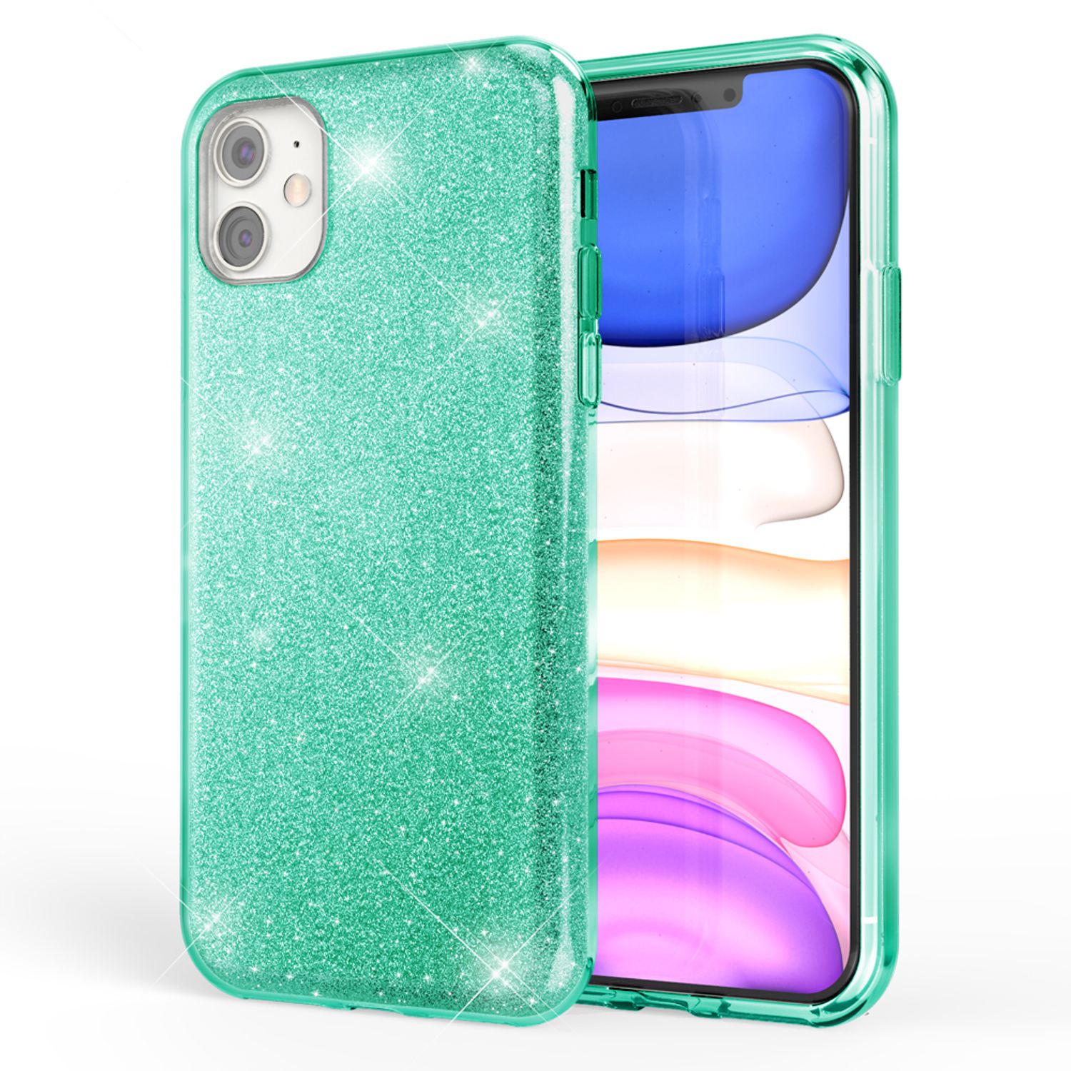 NALIA Glitzer Handyhülle kompatibel mit iPhone 11, Diamant Glitzer Handyhülle Bling Cover