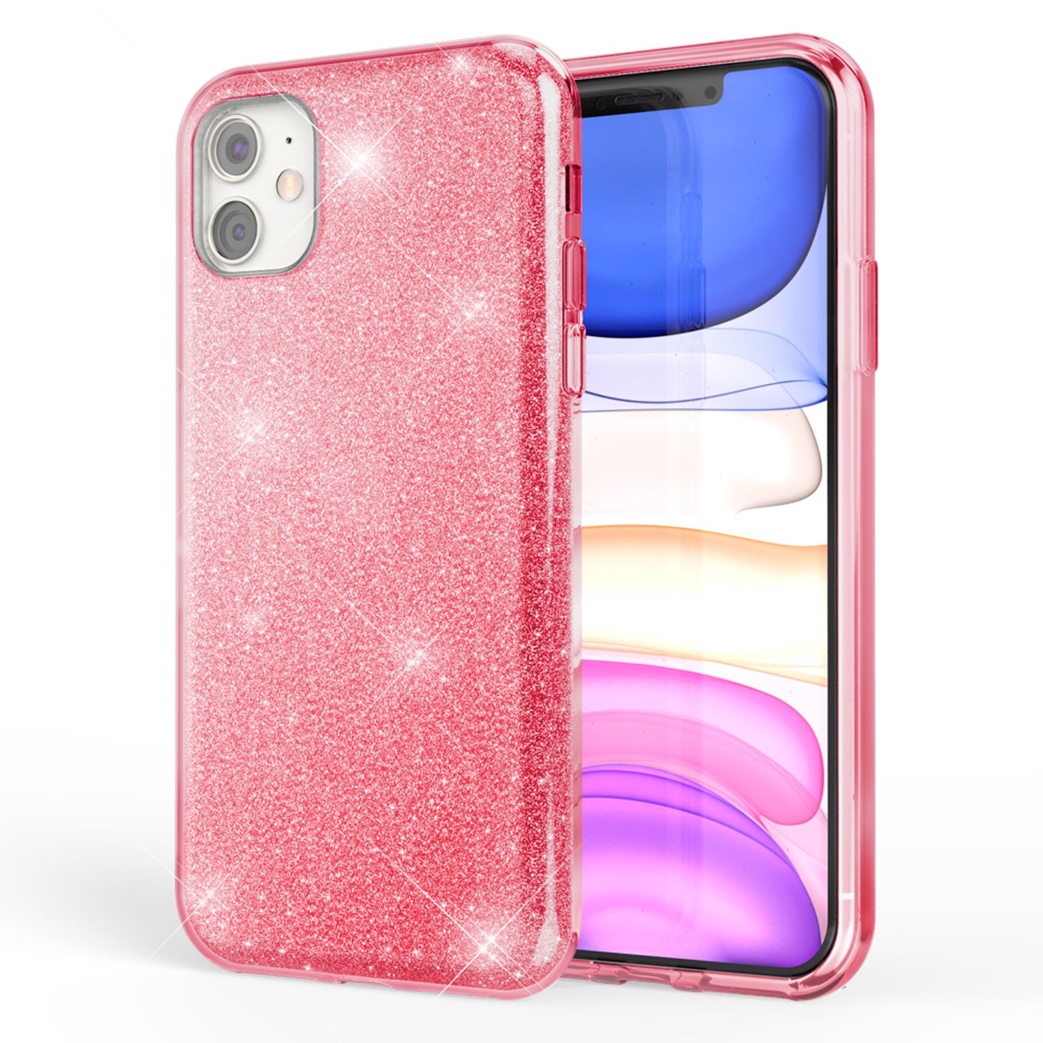 NALIA Glitzer Handyhülle kompatibel mit iPhone 11, Diamant Glitzer Handyhülle Bling Cover