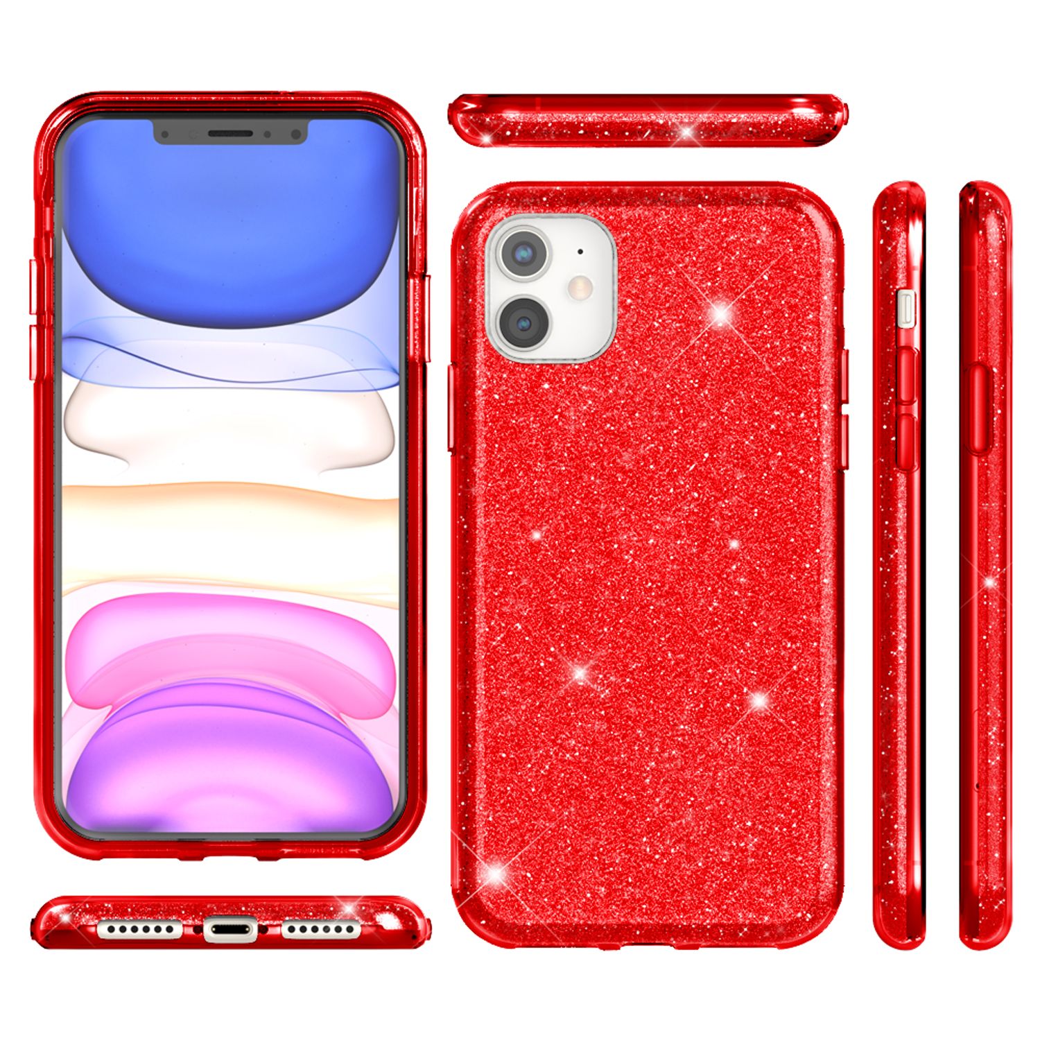 NALIA Glitzer Handyhülle kompatibel mit iPhone 11, Diamant Glitzer Handyhülle Bling Cover