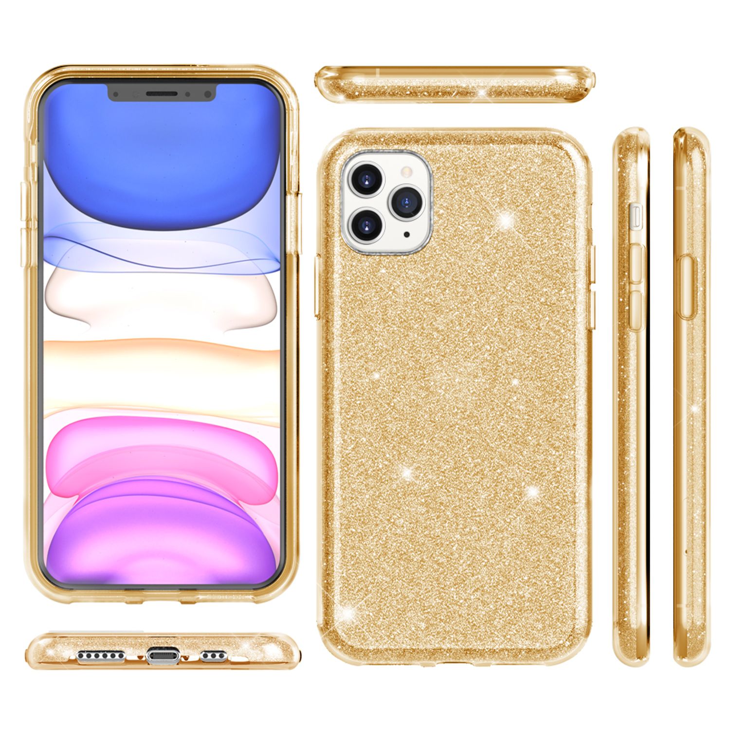 NALIA Glitzer Handyhülle kompatibel mit iPhone 11 Pro, Diamant Glitzer Handyhülle Cover