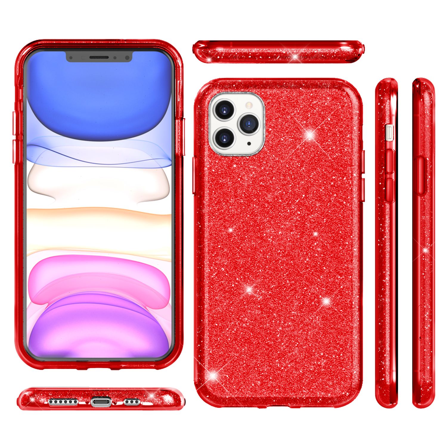 NALIA Glitzer Handyhülle kompatibel mit iPhone 11 Pro, Diamant Glitzer Handyhülle Cover