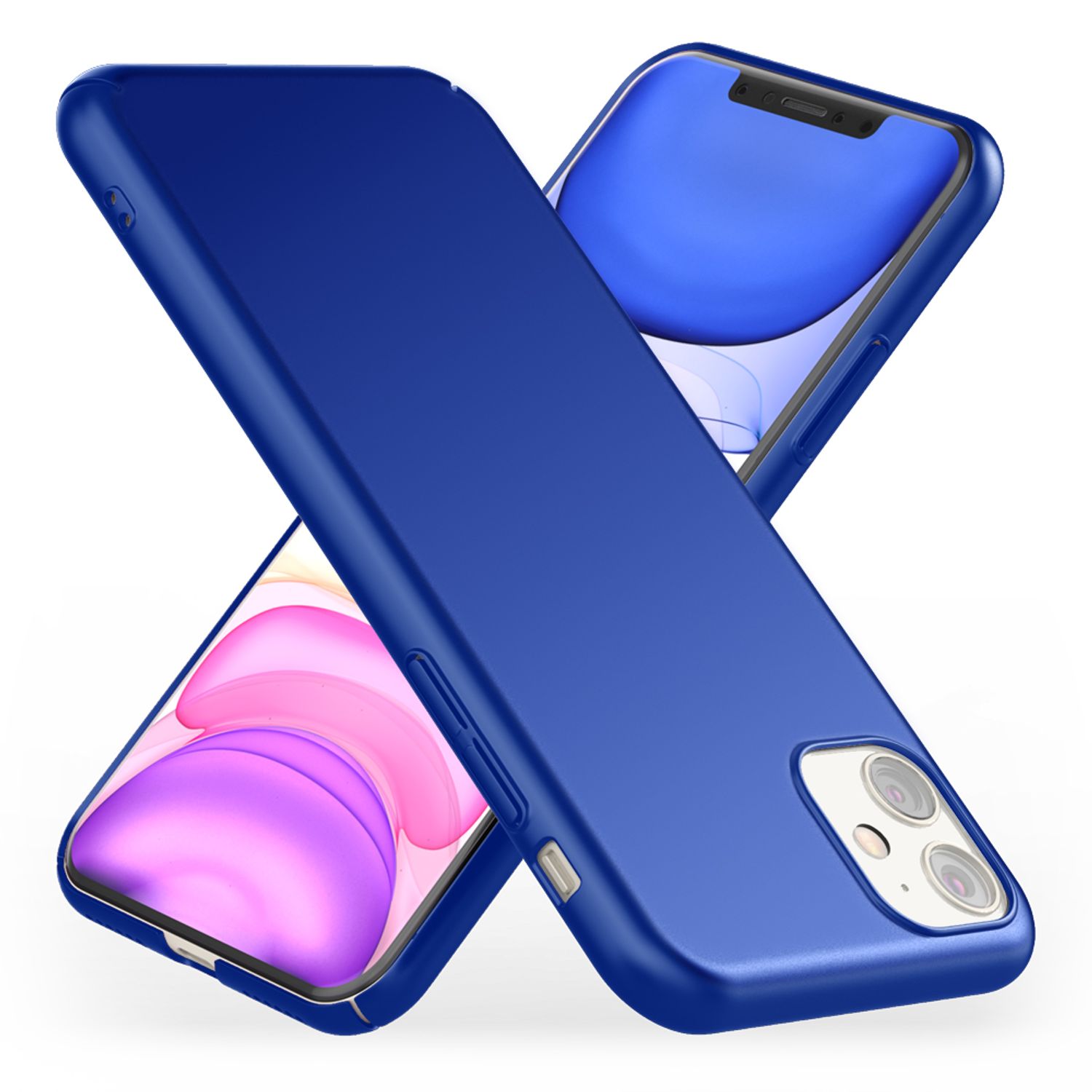 NALIA Handyhülle für iPhone 11, Schutz Case Cover Tasche Bumper Etui Schale Blau NALIA SlimFit Hülle