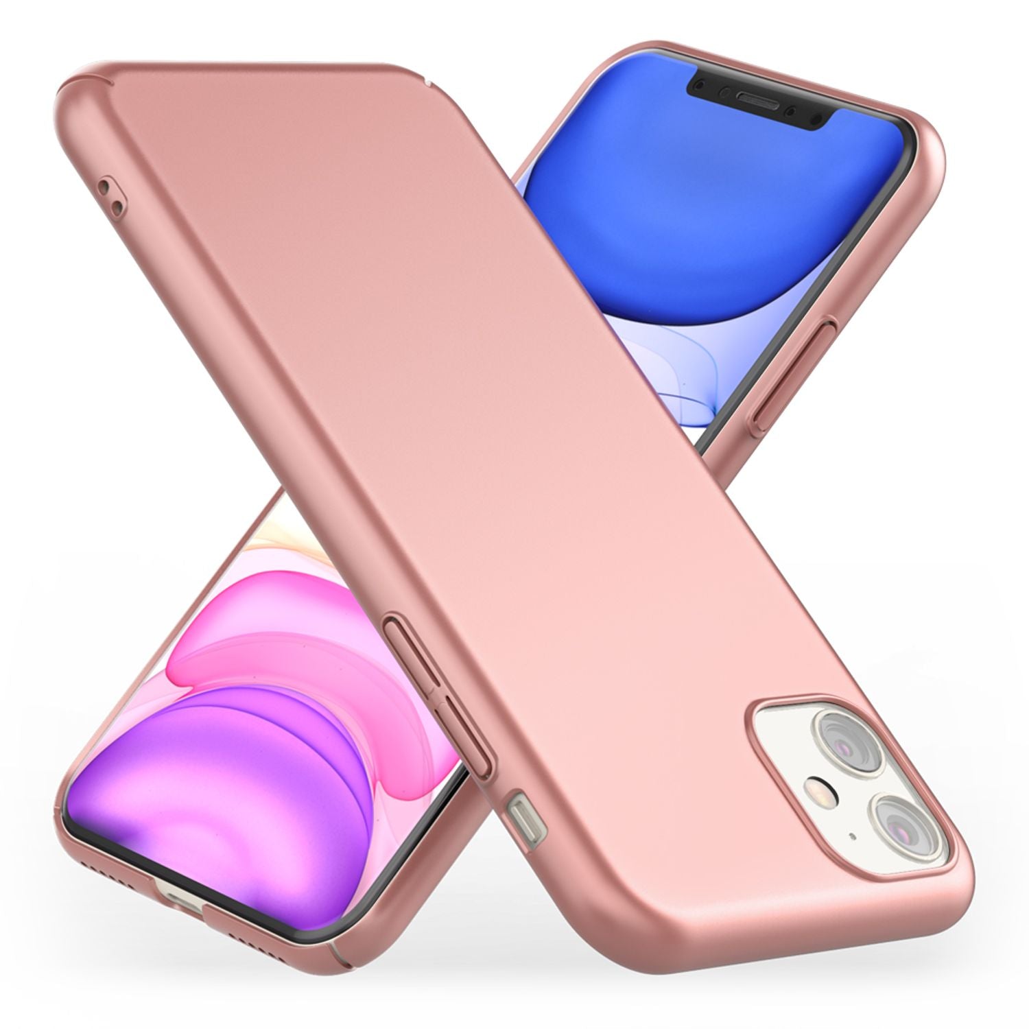 NALIA Handyhülle für iPhone 11, Schutz Case Cover Tasche Bumper Etui Schale Rose Gold NALIA SlimFit Hülle
