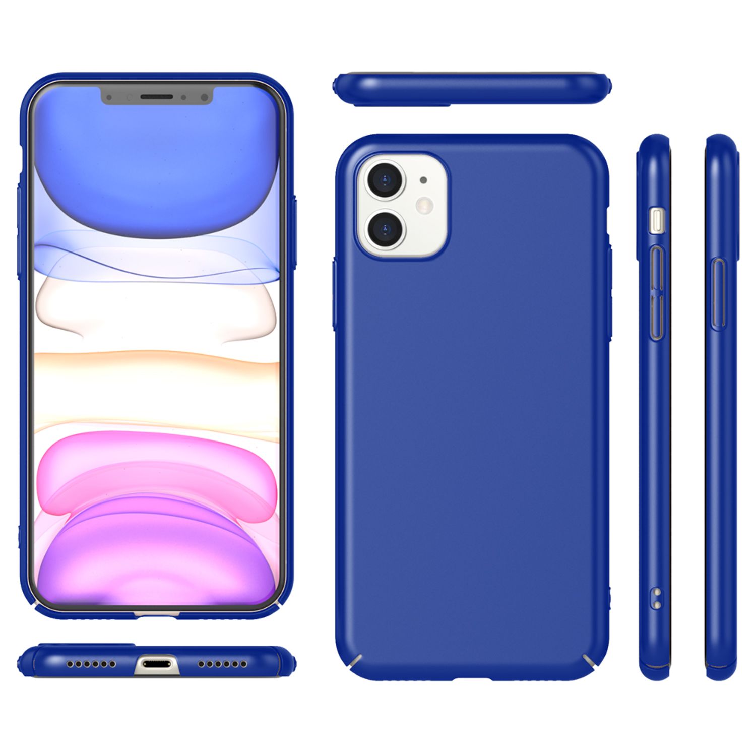 NALIA Handyhülle für iPhone 11, Schutz Case Cover Tasche Bumper Etui Schale Blau NALIA SlimFit Hülle