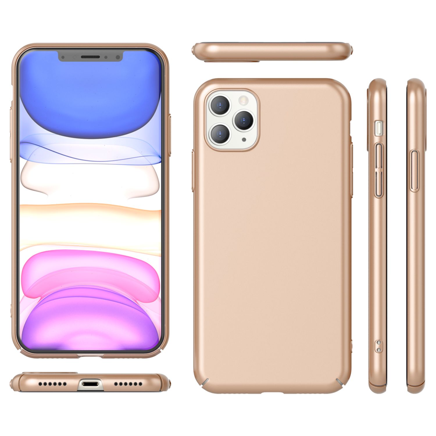 NALIA Handyhülle für iPhone 11, Schutz Case Cover Tasche Bumper Etui Schale Gold NALIA SlimFit Hülle