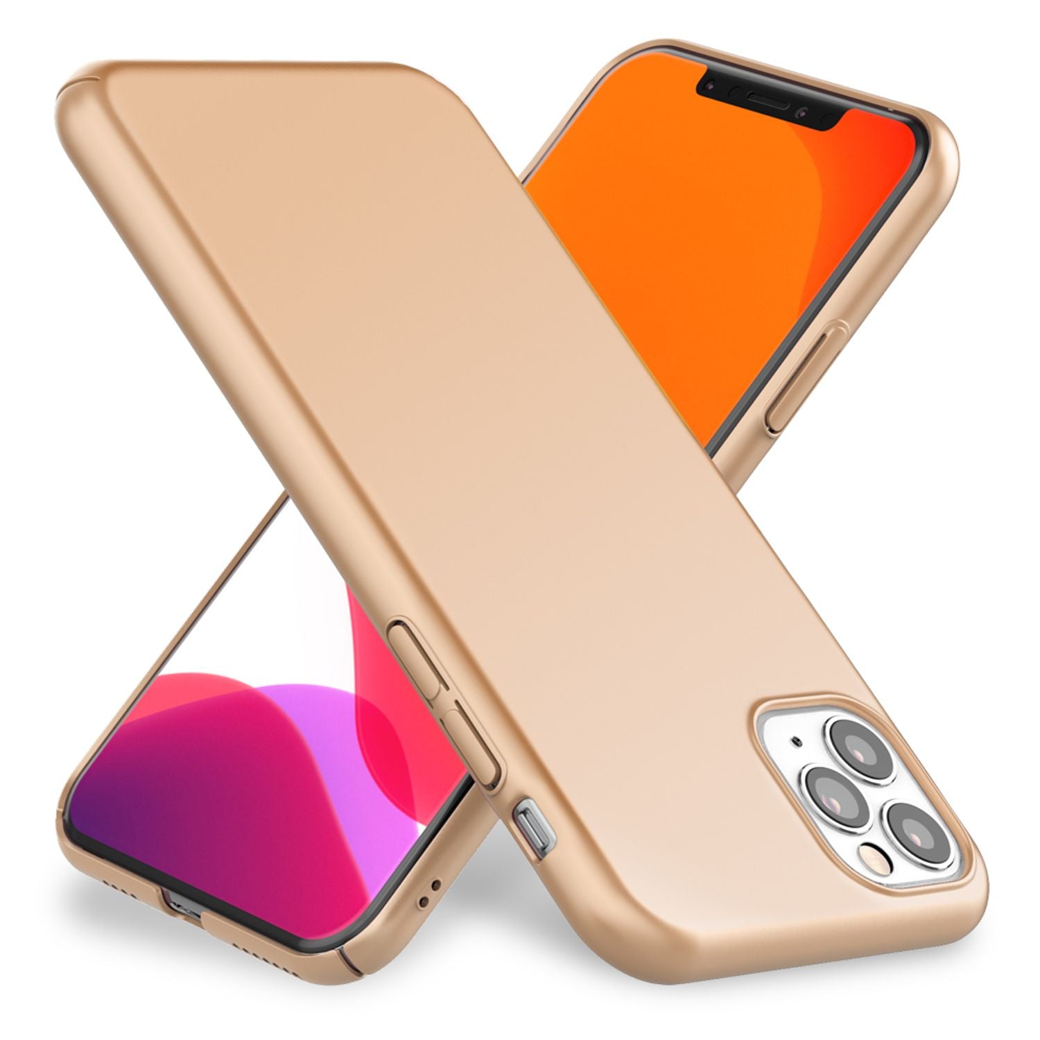 NALIA Handyhülle für iPhone 11 Pro Max, Schutz Case Cover Tasche Bumper Etui Gold NALIA SlimFit Hülle