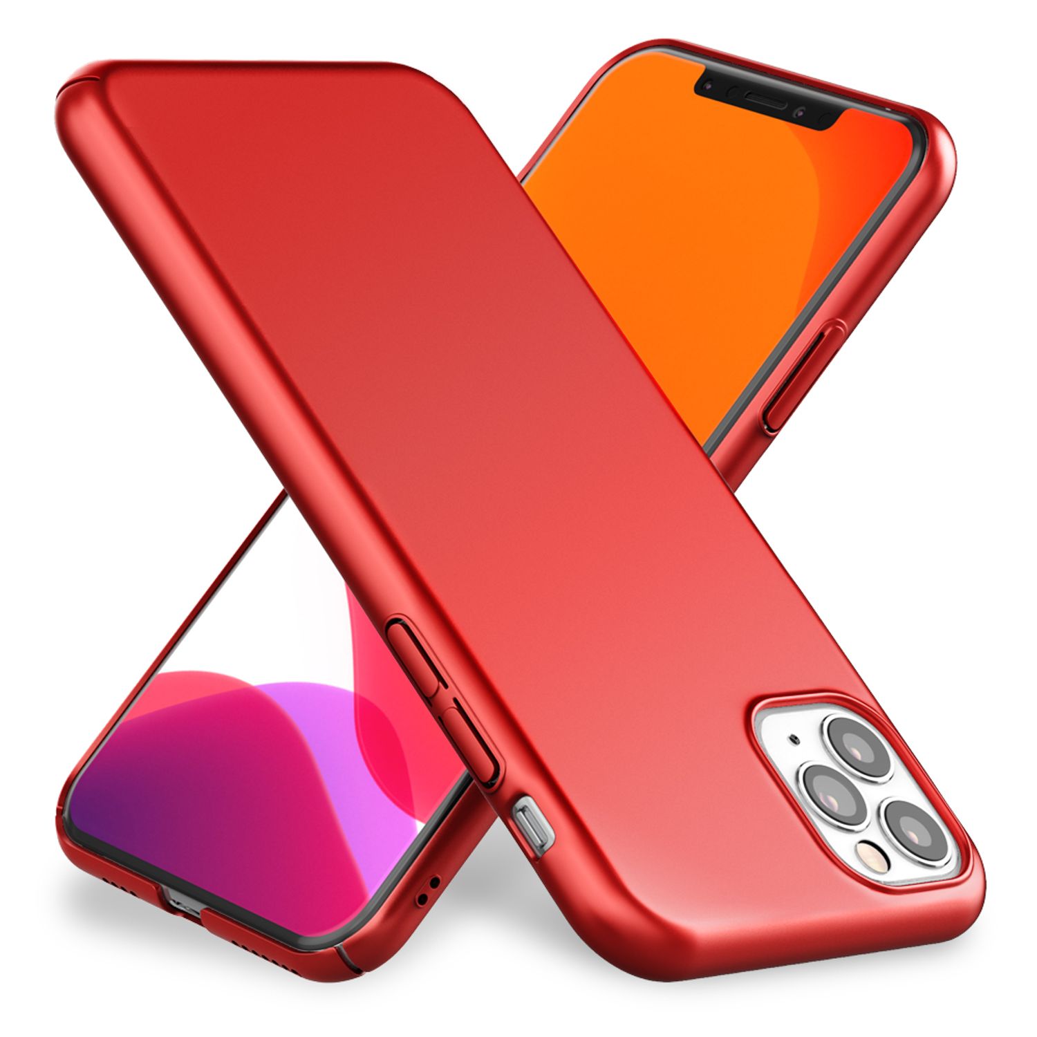 NALIA Handyhülle für iPhone 11 Pro Max, Schutz Case Cover Tasche Bumper Etui Rot NALIA SlimFit Hülle