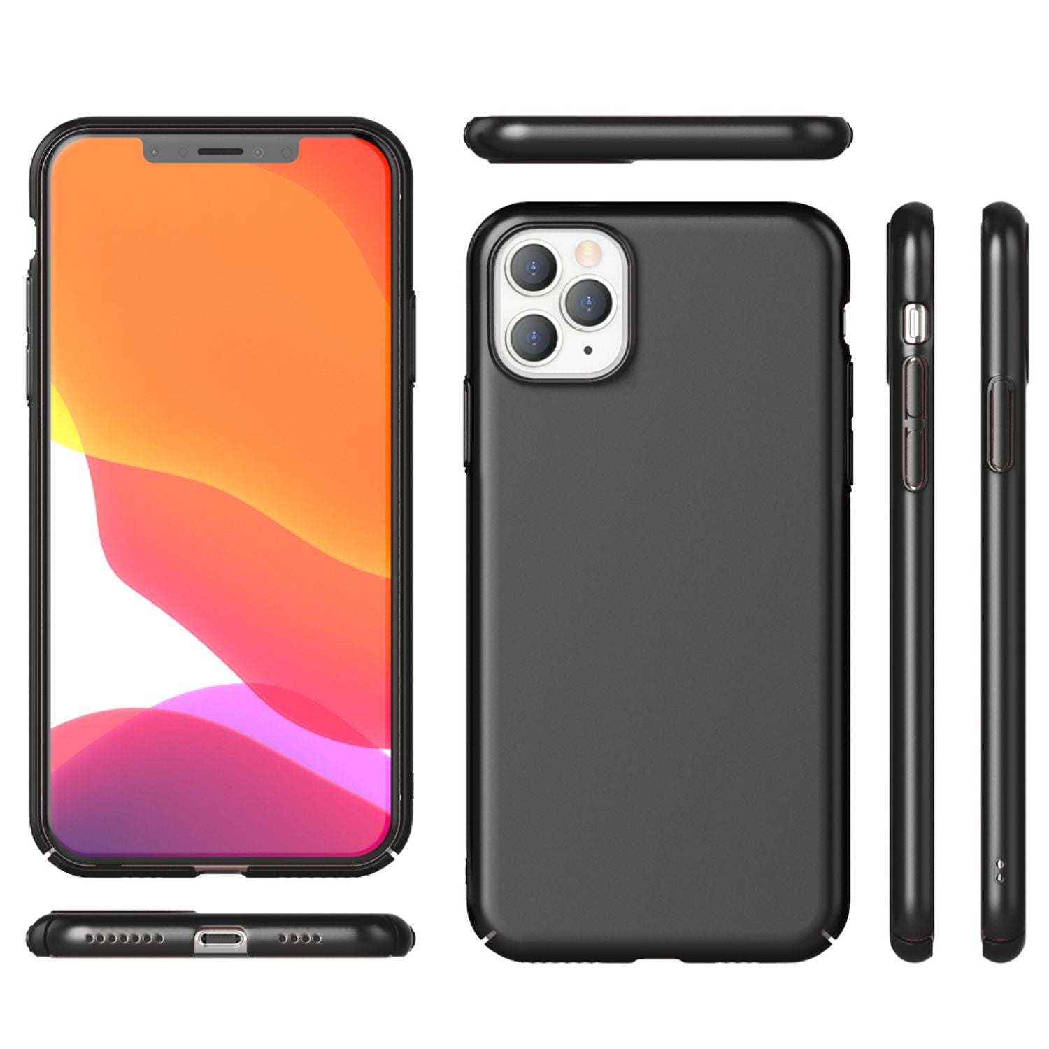 NALIA Handyhülle für iPhone 11 Pro Max, Schutz Case Cover Tasche Bumper Etui Schwarz NALIA SlimFit Hülle