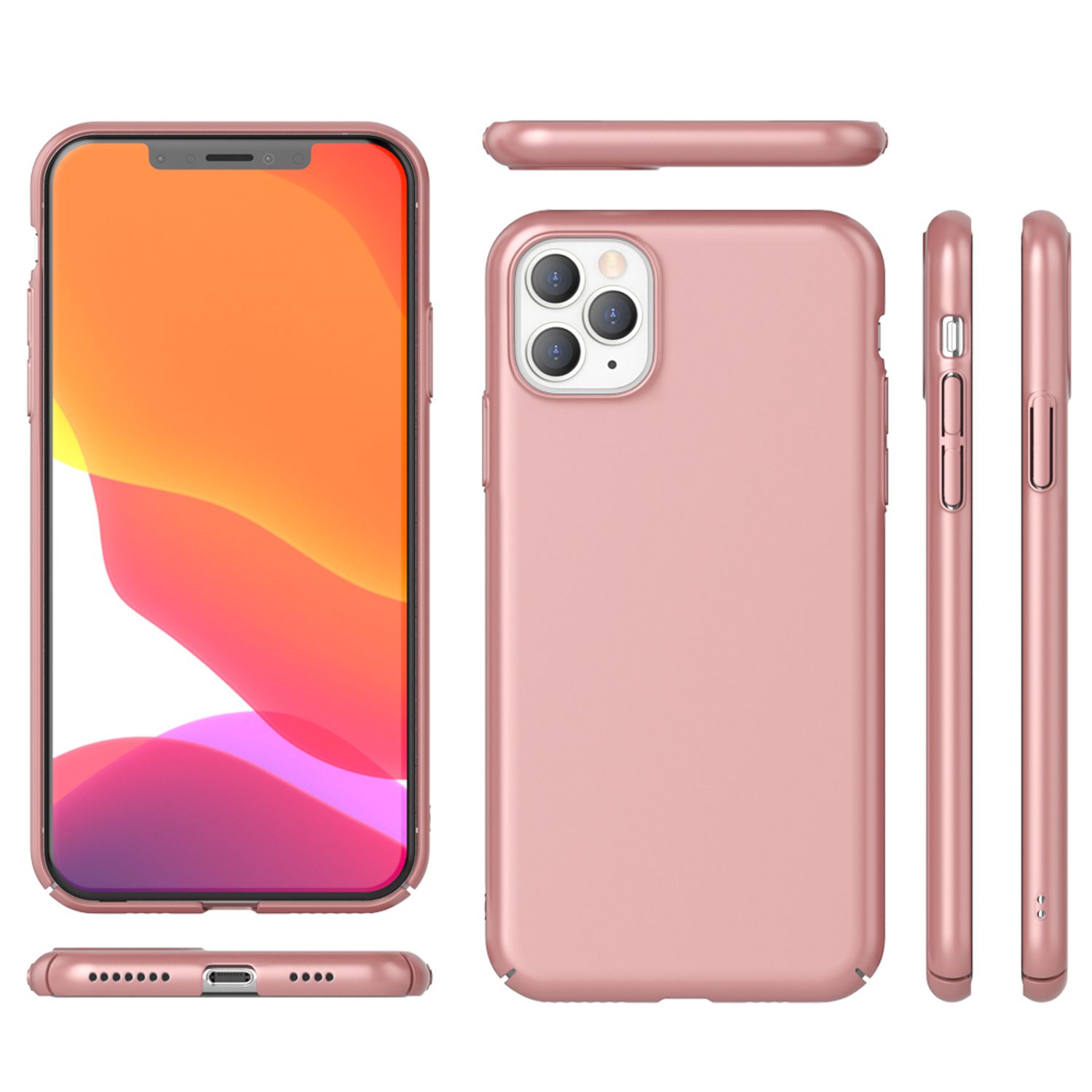NALIA Handyhülle für iPhone 11 Pro Max, Schutz Case Cover Tasche Bumper Etui Rose Gold NALIA SlimFit Hülle