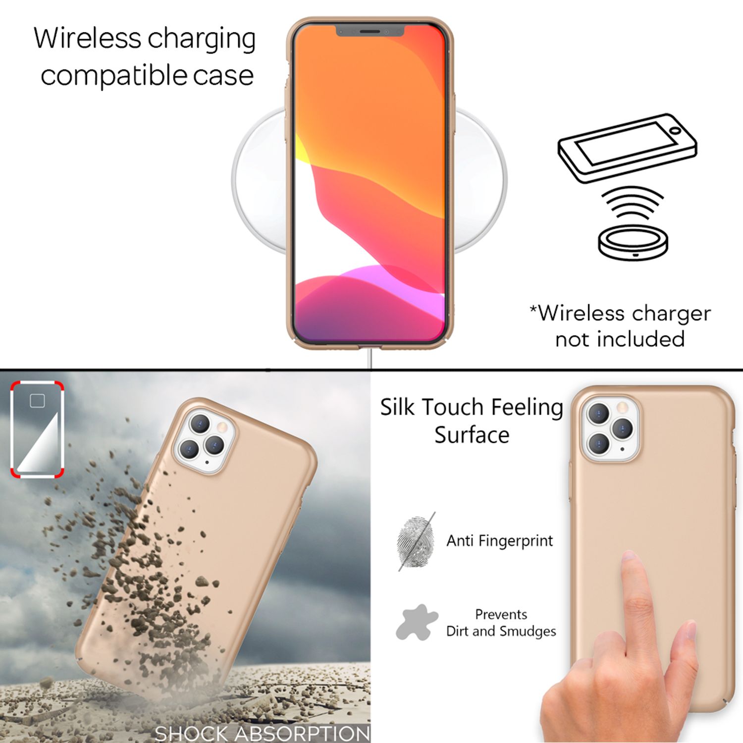 NALIA Handyhülle für iPhone 11 Pro Max, Schutz Case Cover Tasche Bumper Etui Schwarz NALIA SlimFit Hülle