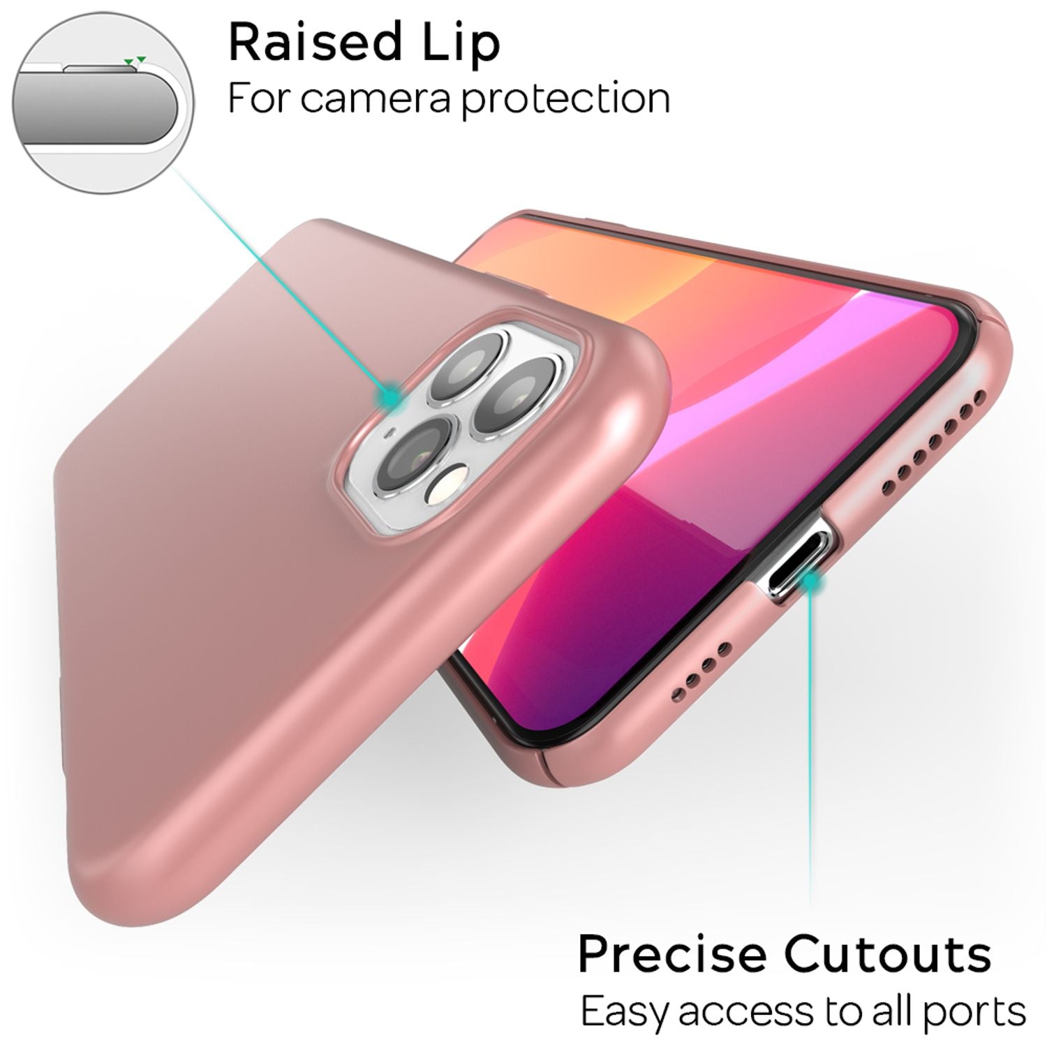 NALIA Handyhülle für iPhone 11 Pro, Schutz Case Cover Tasche Bumper Etui Schale Rose Gold NALIA SlimFit Hülle