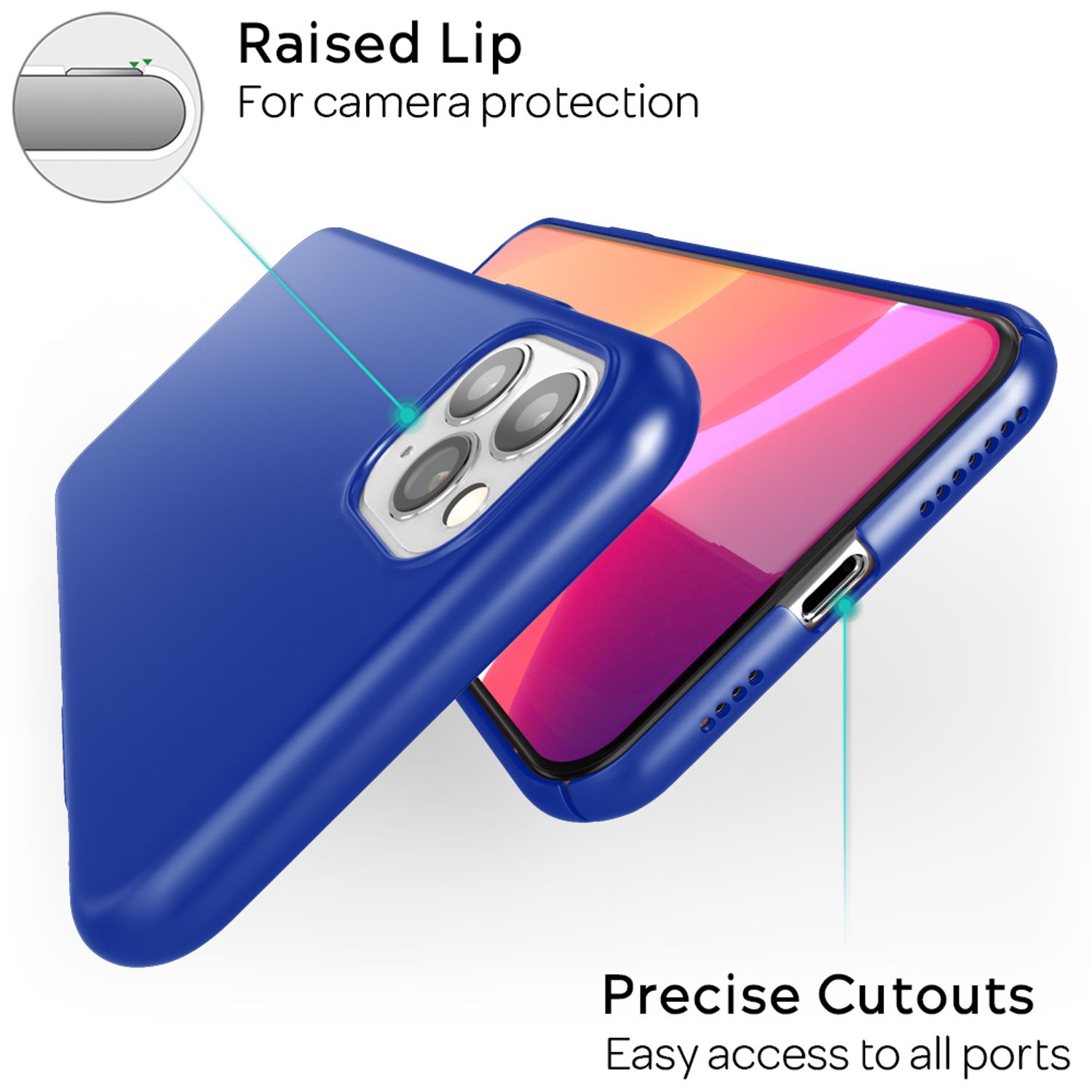 NALIA Handyhülle für iPhone 11 Pro, Schutz Case Cover Tasche Bumper Etui Schale Blau NALIA SlimFit Hülle