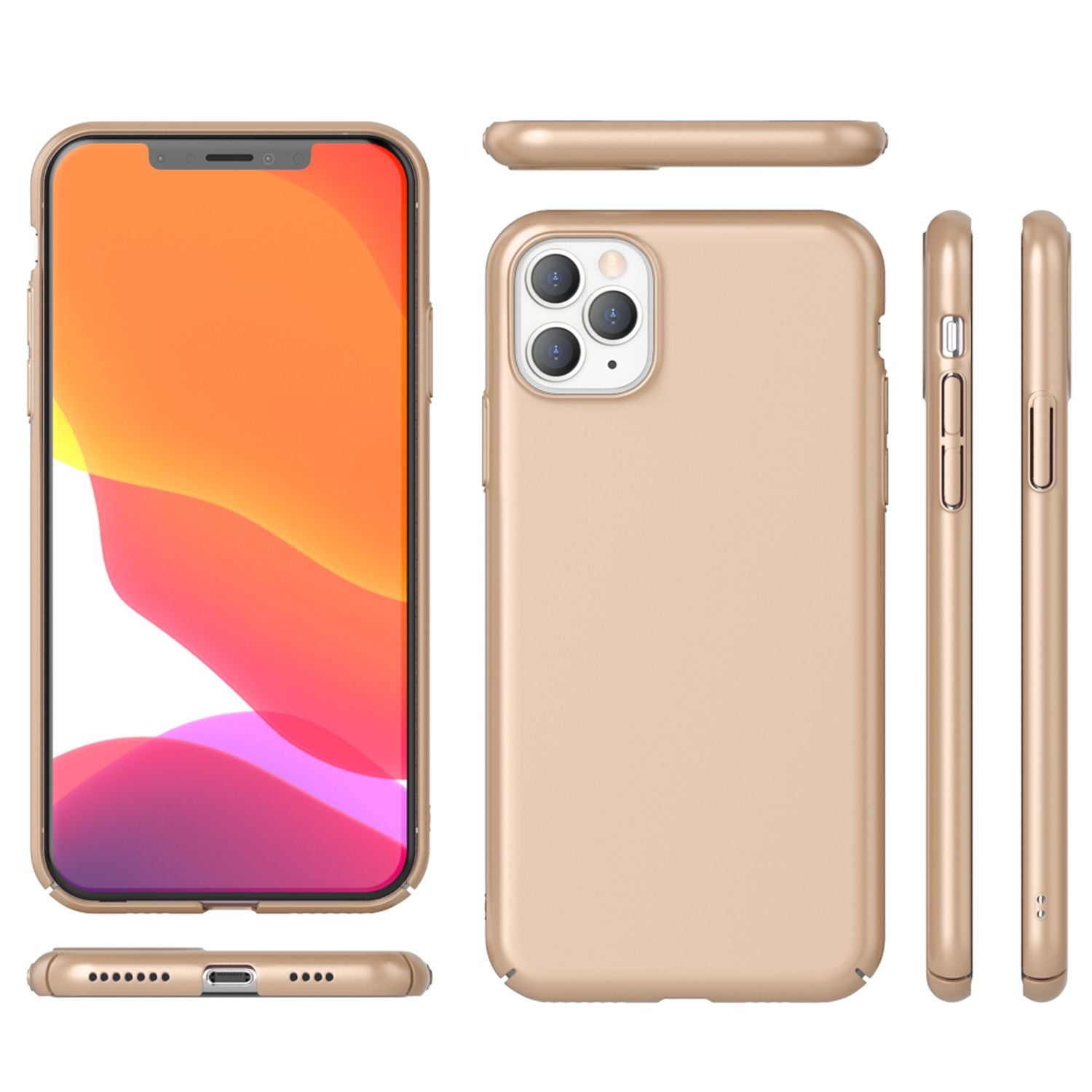 NALIA Handyhülle für iPhone 11 Pro, Schutz Case Cover Tasche Bumper Etui Schale Gold NALIA SlimFit Hülle