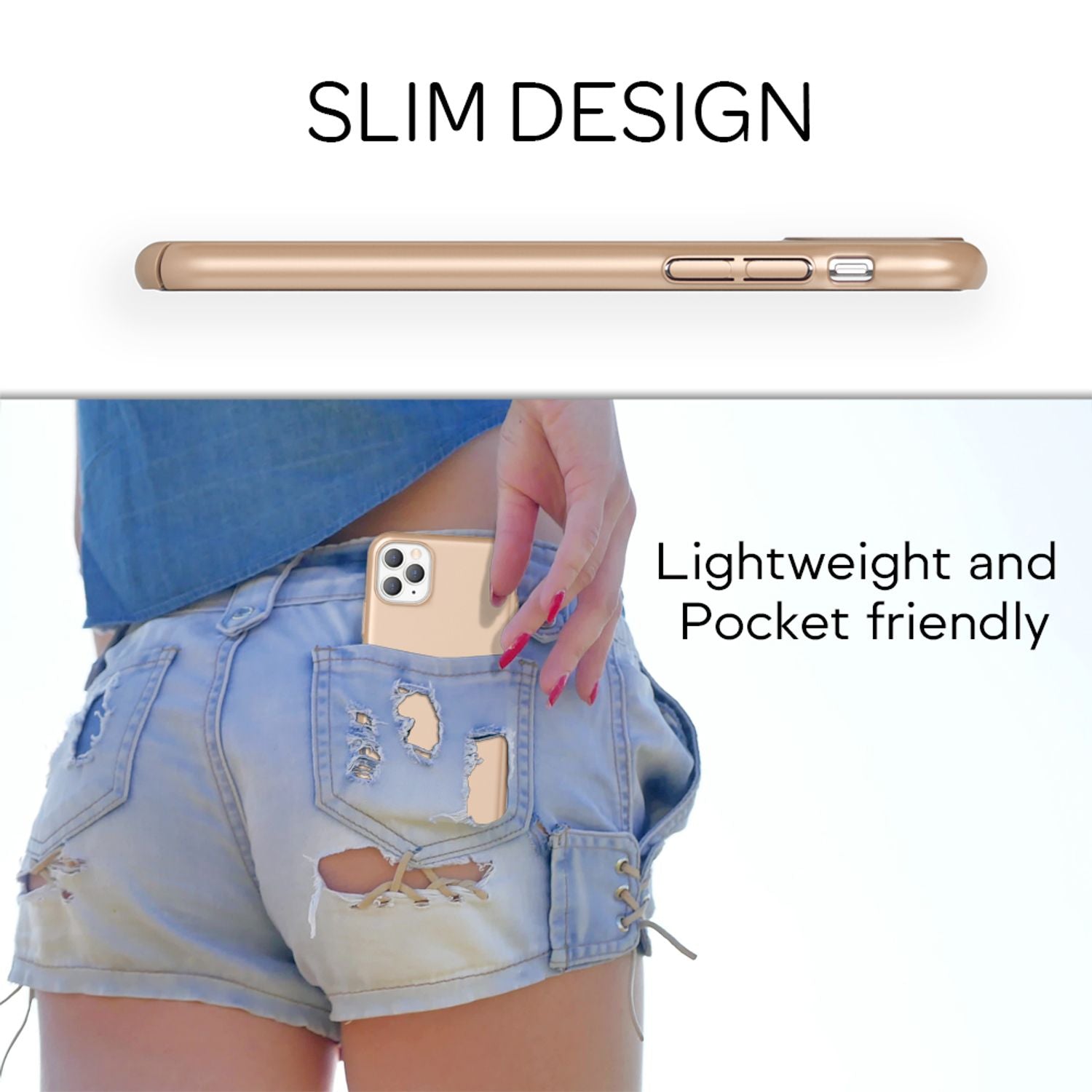 NALIA Handyhülle für iPhone 11 Pro, Schutz Case Cover Tasche Bumper Etui Schale Gold NALIA SlimFit Hülle