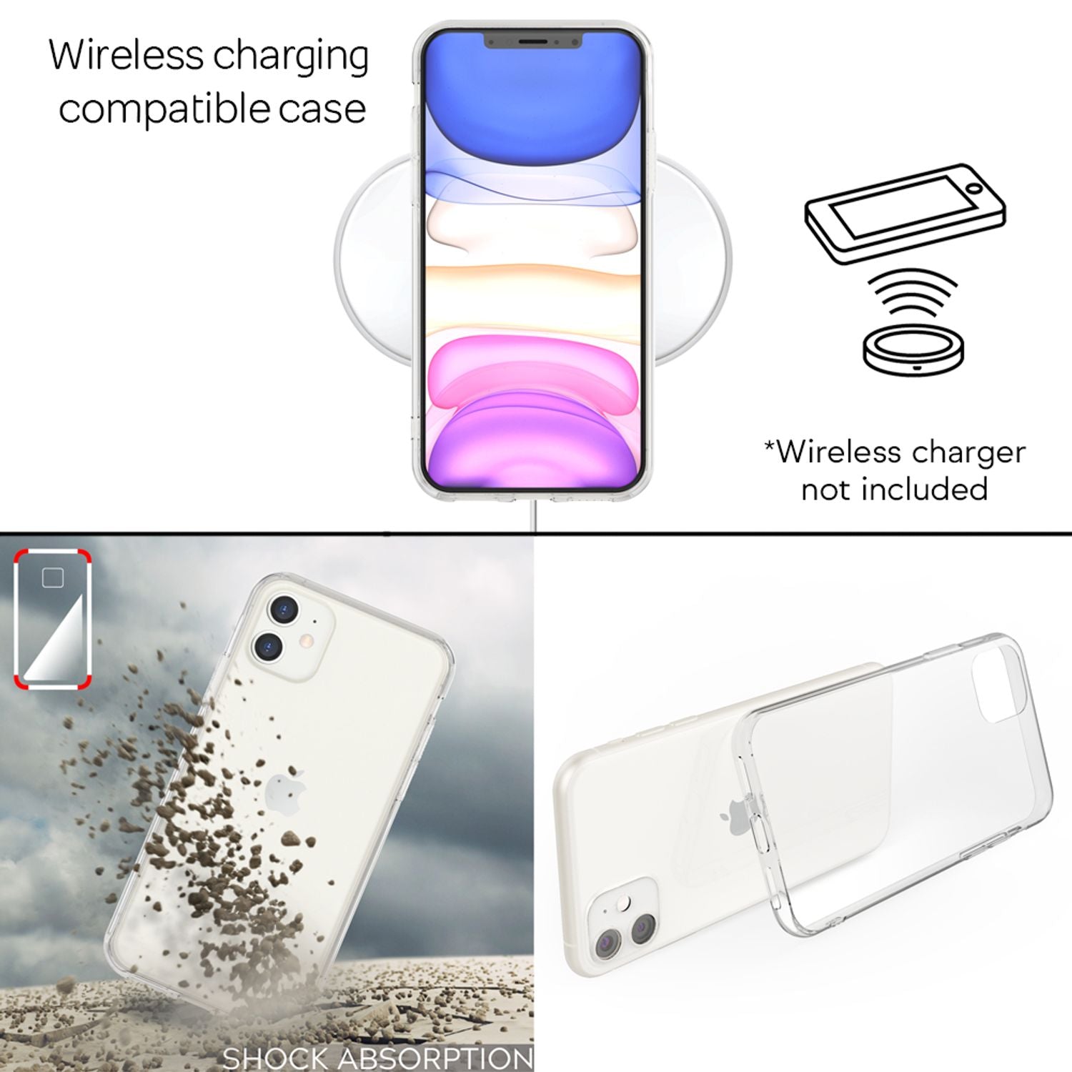 NALIA Hartglas Handy Hülle für iPhone 11, Durchsichtiges Hardcase Cover Tasche Default Title NALIA Transparente Hülle