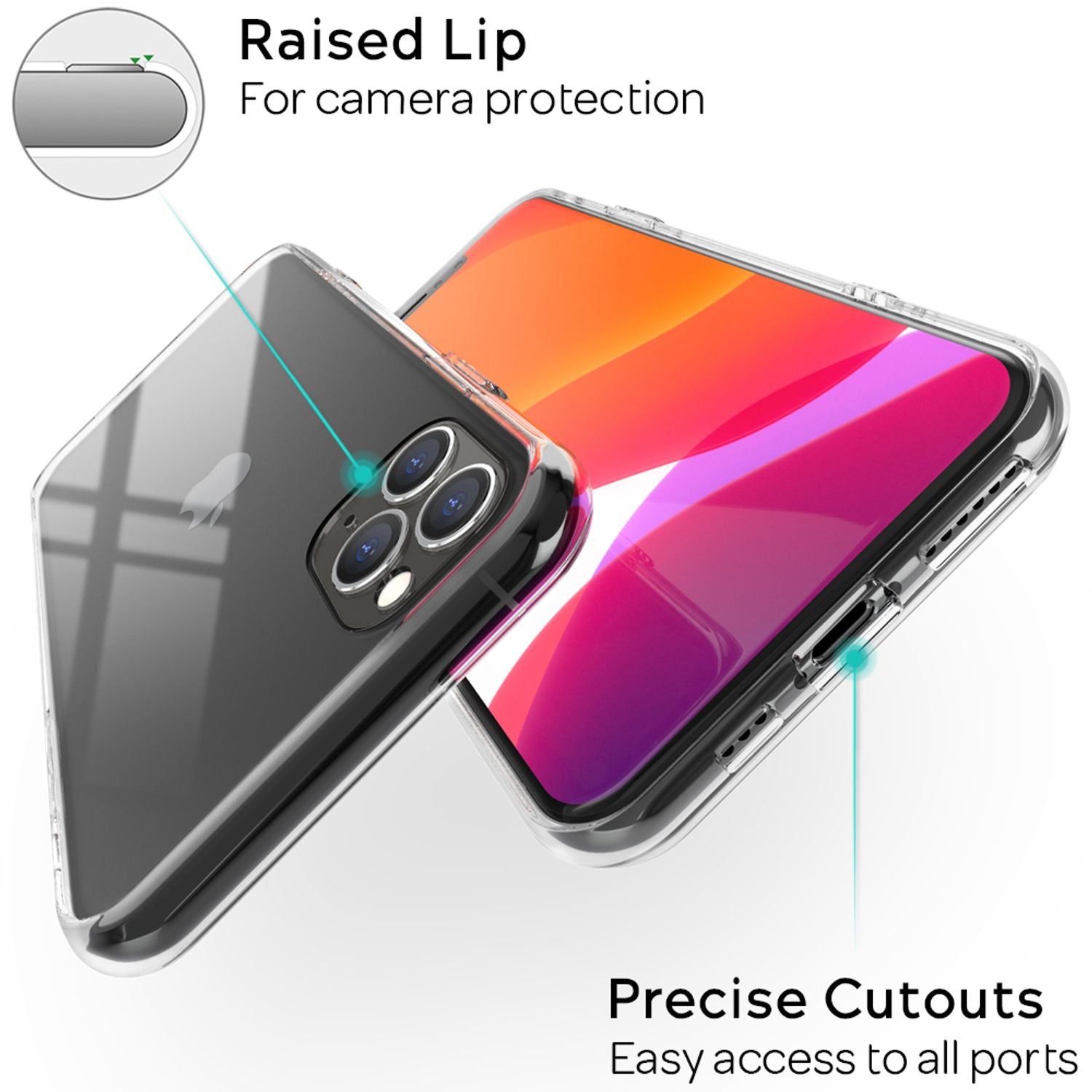 NALIA Hartglas Handy Hülle für iPhone 11 Pro, Durchsichtiges Hardcase Cover Etui Default Title NALIA Transparente Hülle