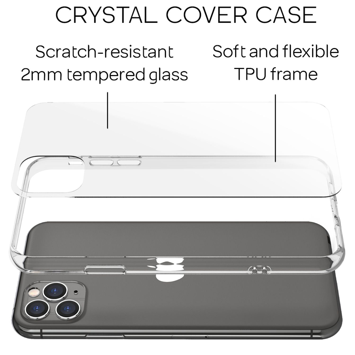 NALIA Hartglas Handy Hülle für iPhone 11 Pro, Durchsichtiges Hardcase Cover Etui Default Title NALIA Transparente Hülle