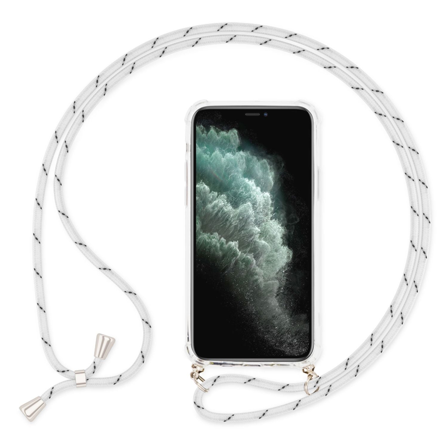 NALIA Handykette mit Hülle iPhone 11 Case Crossbody verstellbar Weiß NALIA Transparente Hülle